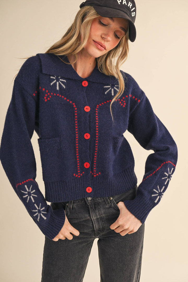 WESTERN DESIGN SWEATER CARDIGAN