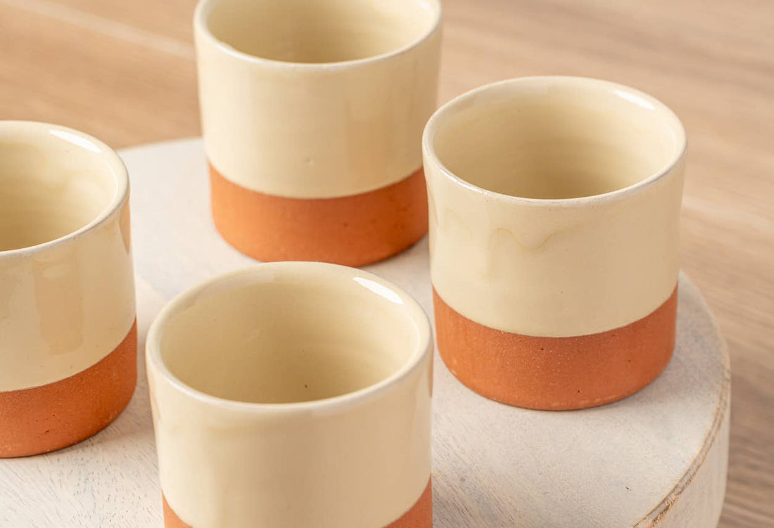 Moroccan Terracotta Cups: Cream