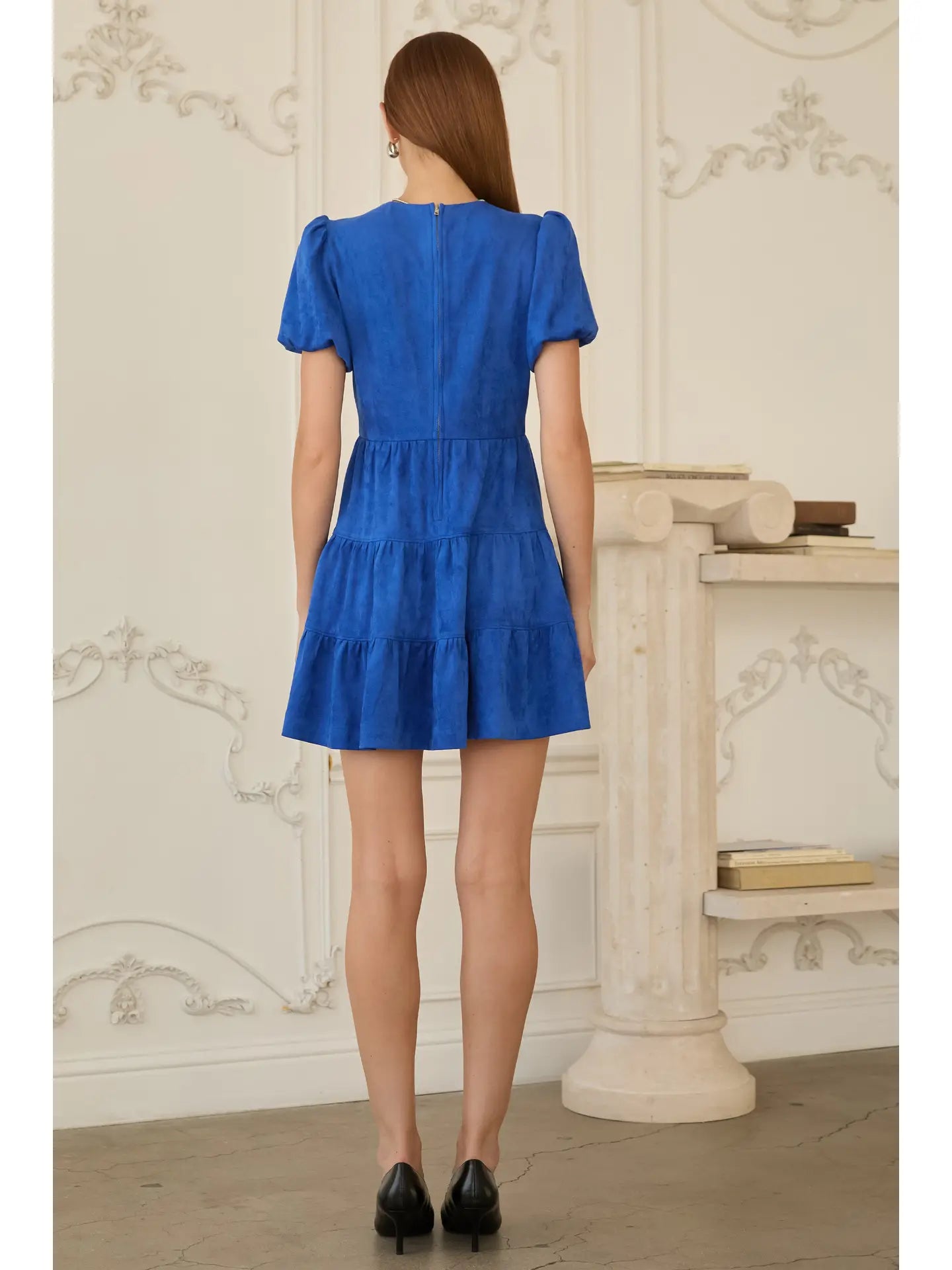 Twisted Front Dress - Cobalt
