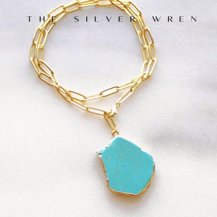Luma Turquoise Medallion Necklace: 20 inch