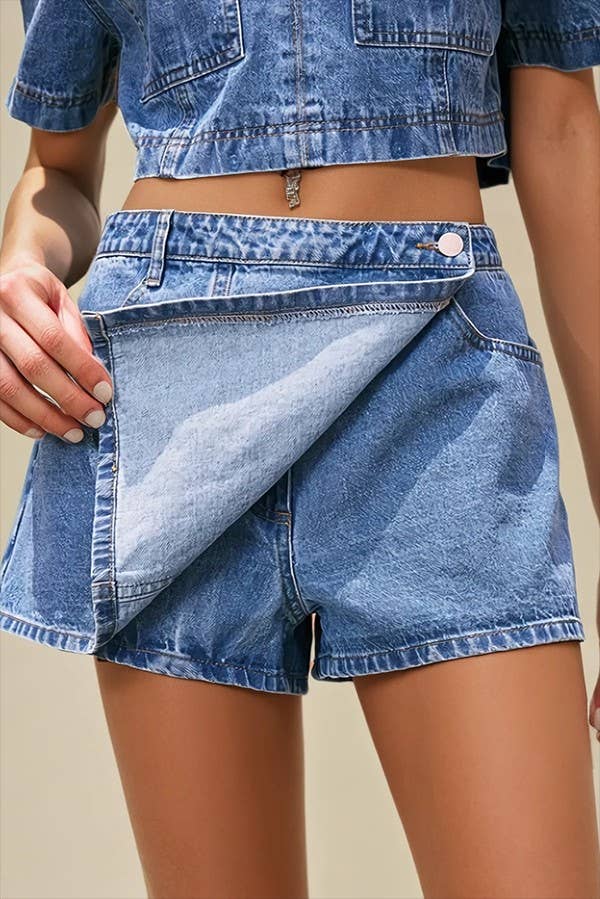 Denim Skort: Mid Denim