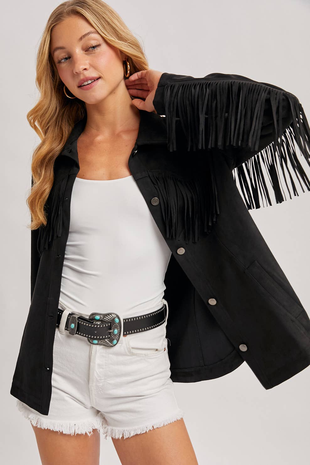 WESTERN FRINGE JACKET: CAMEL