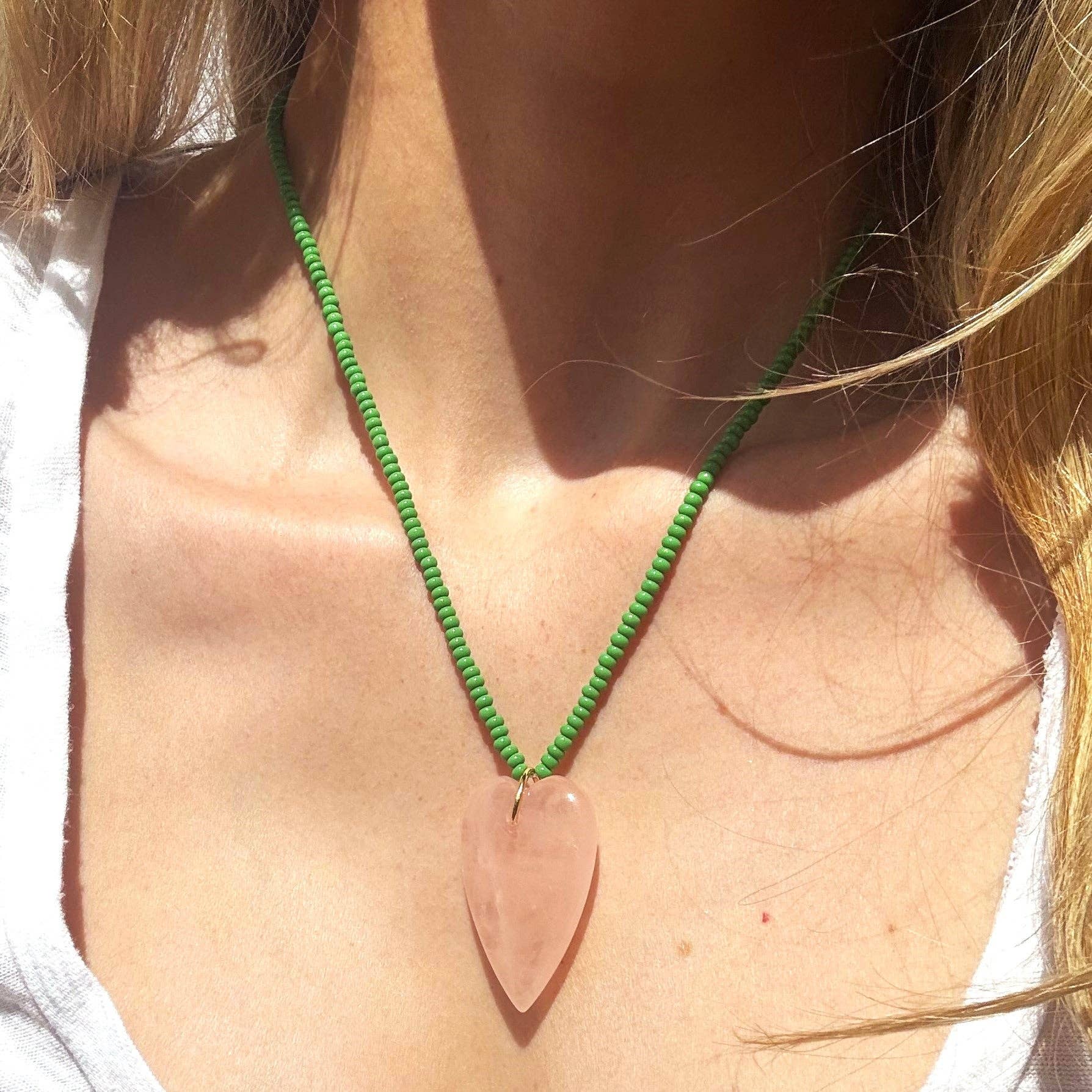 Esti Stone Heart Necklace: Rust & Turquoise / 16 inch
