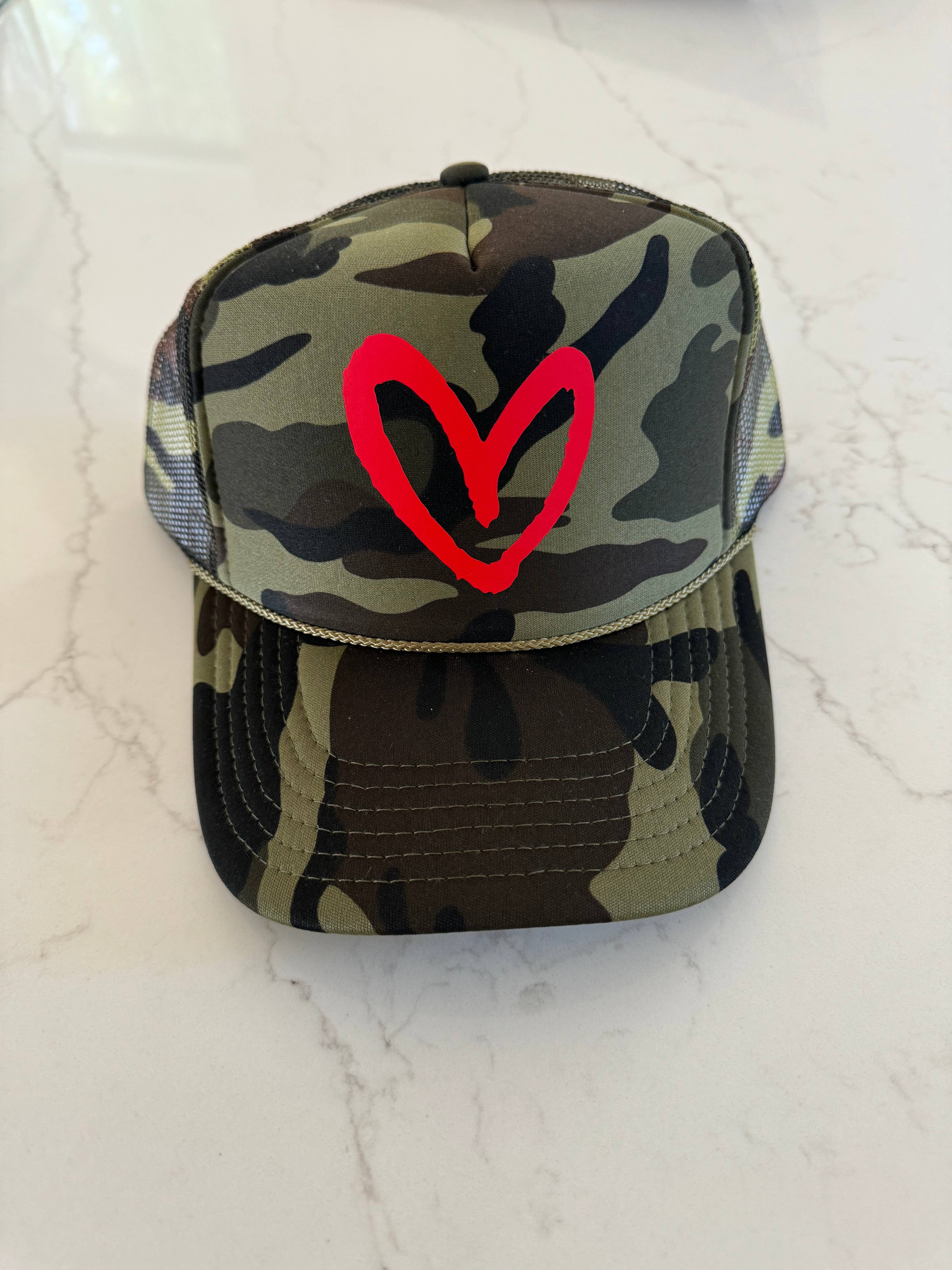 Imperfect Heart Trucker Hat - Classic Colorways: Navy/Red