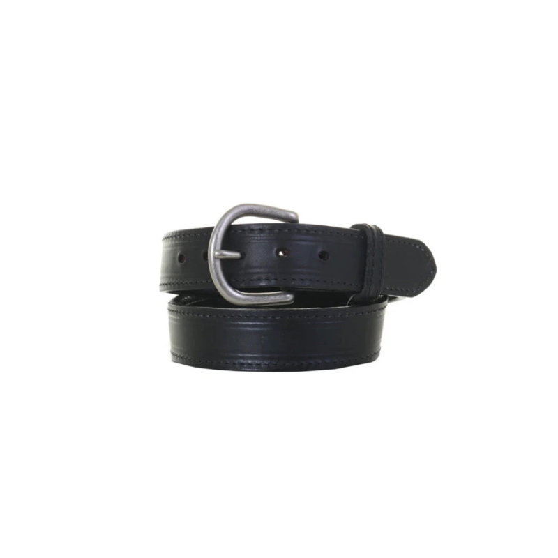B646 - Black Stitched Harness Leather Belt