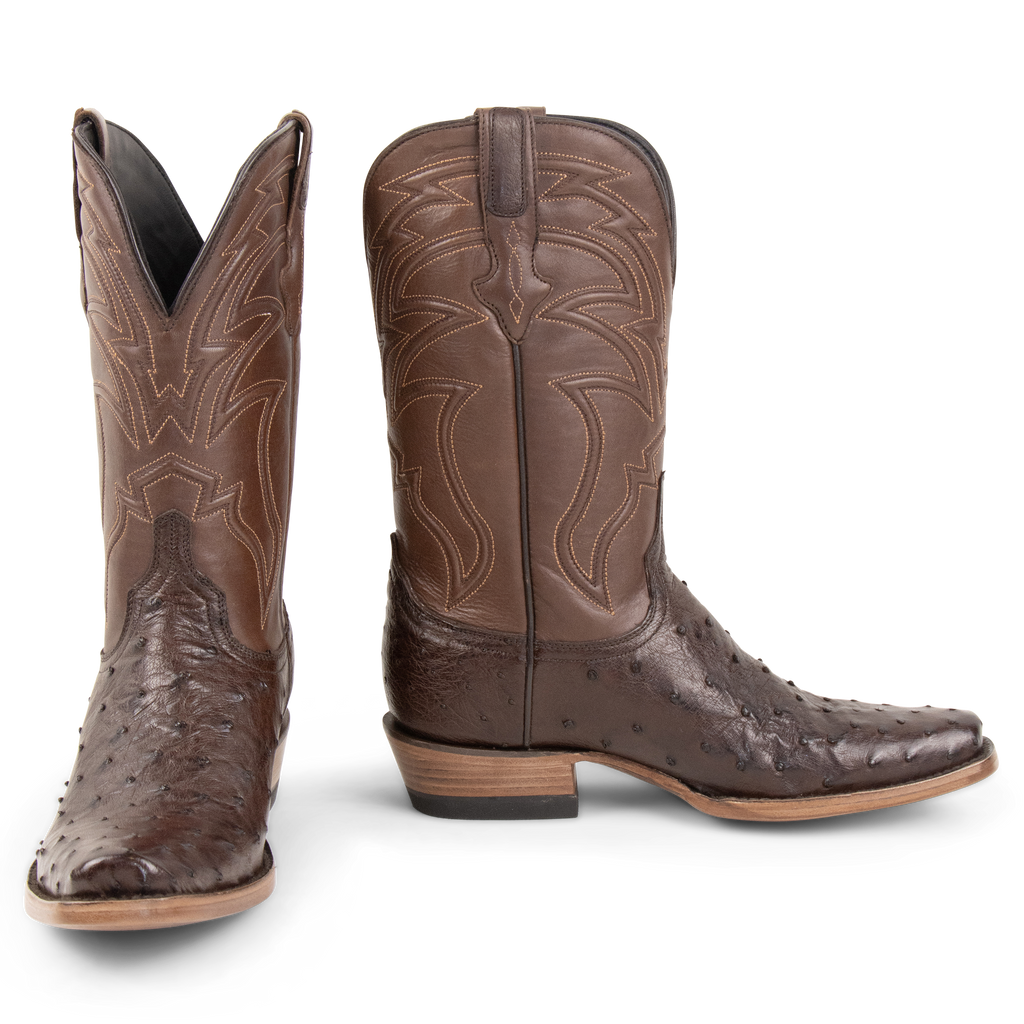 Full Quill Ostrich Brown - Cutter Toe