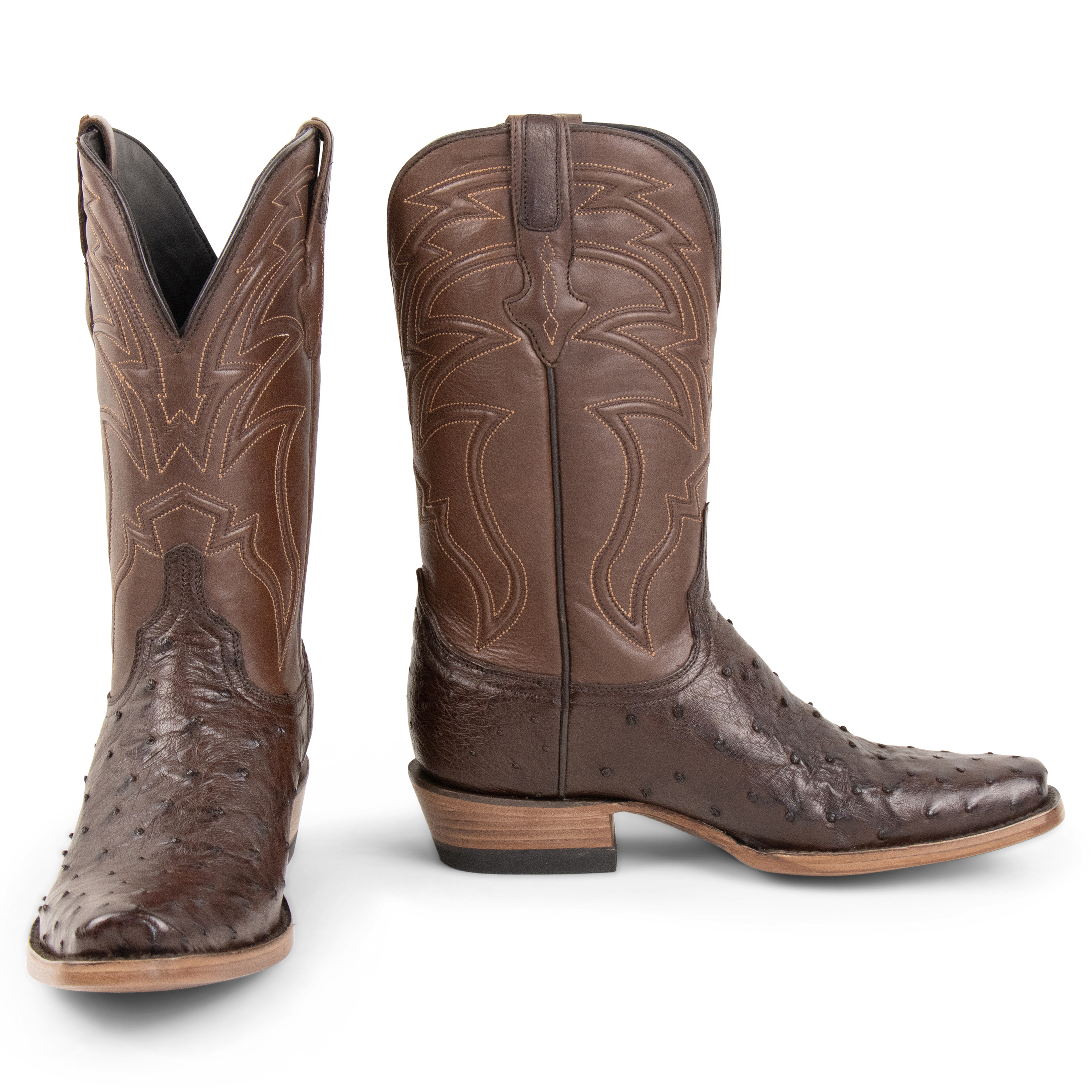 Full Quill Ostrich Brown - Cutter Toe