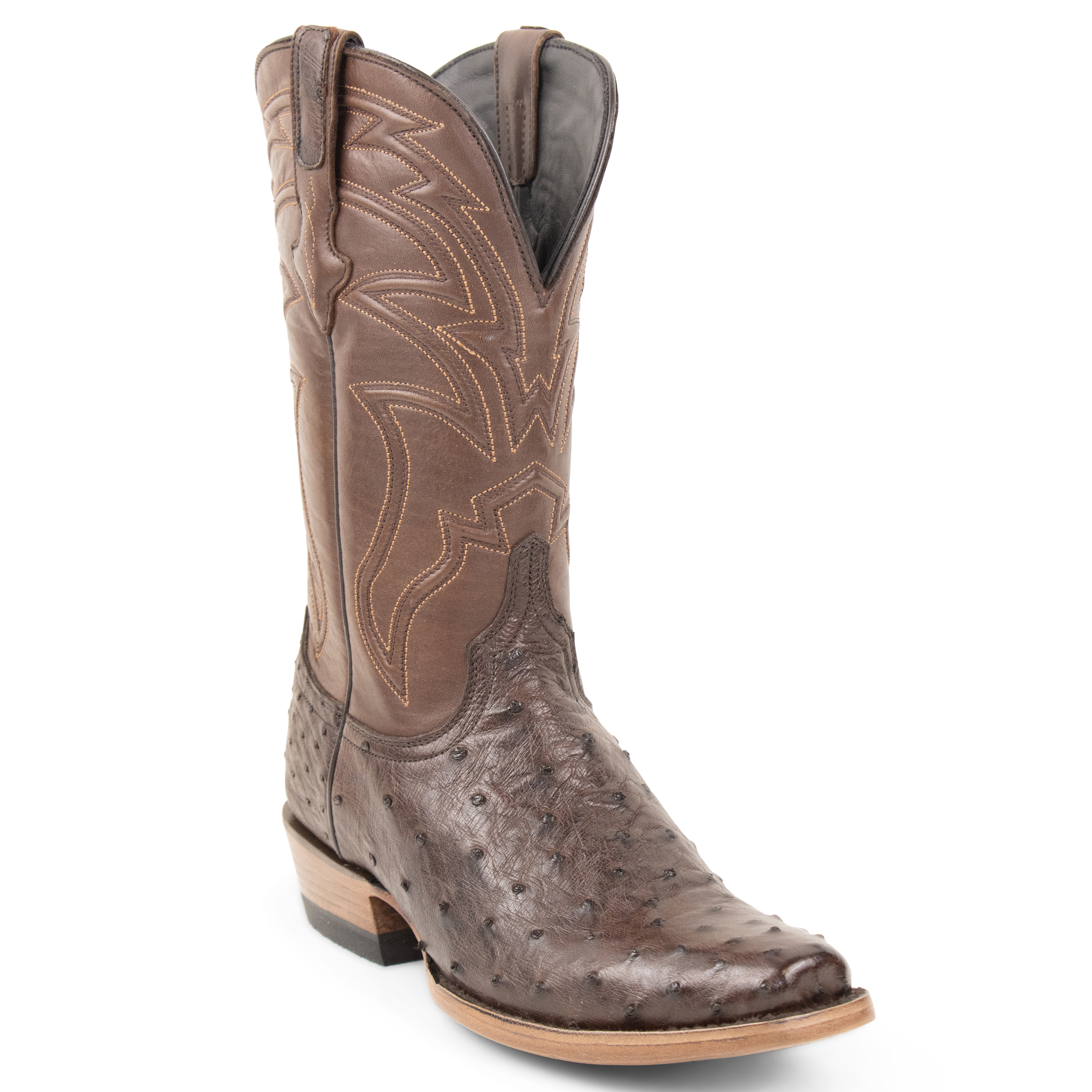 Resistol Boots Brown Gold Full Quill Ostrich Cutter Toe