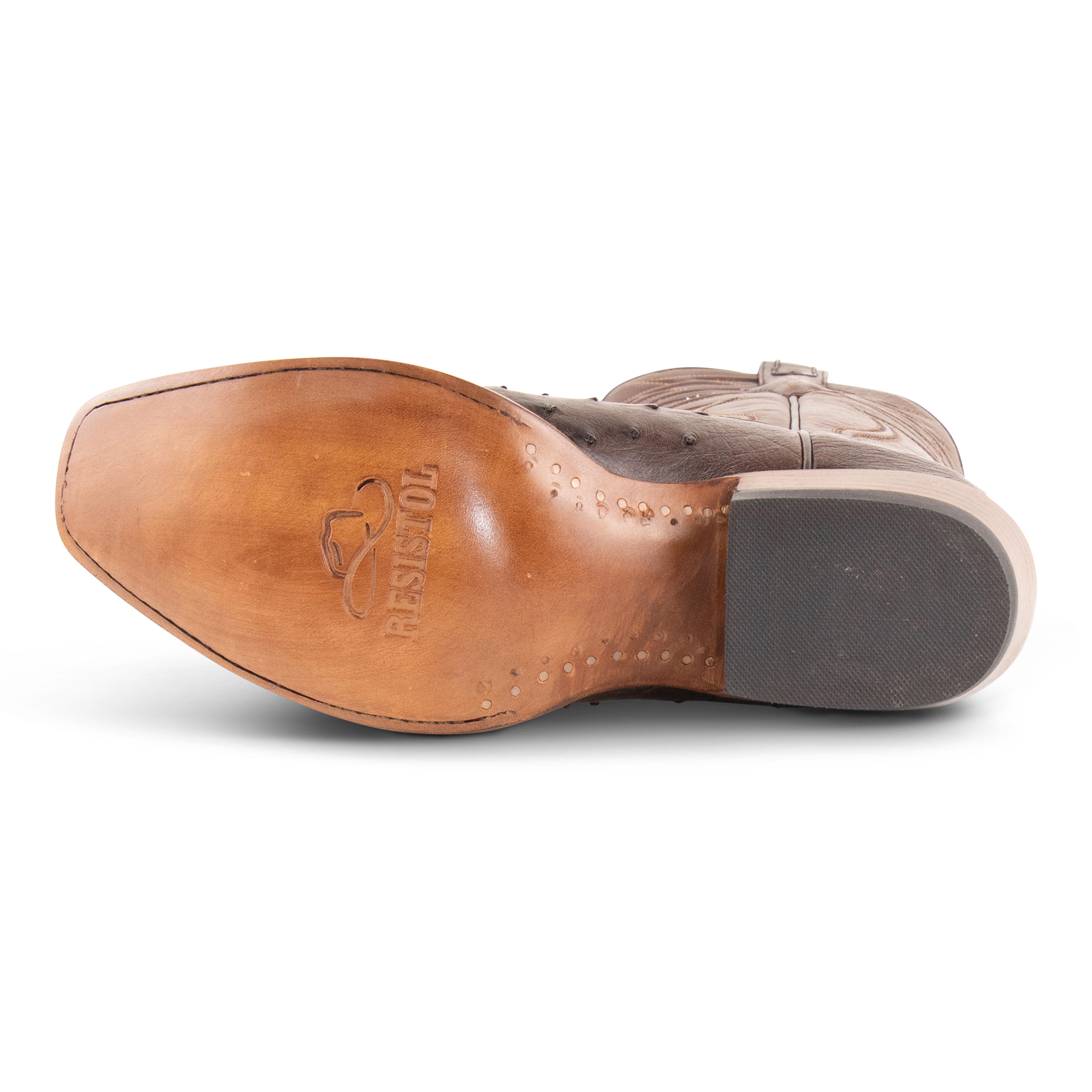 Resistol Boots Brown Gold Full Quill Ostrich Cutter Toe