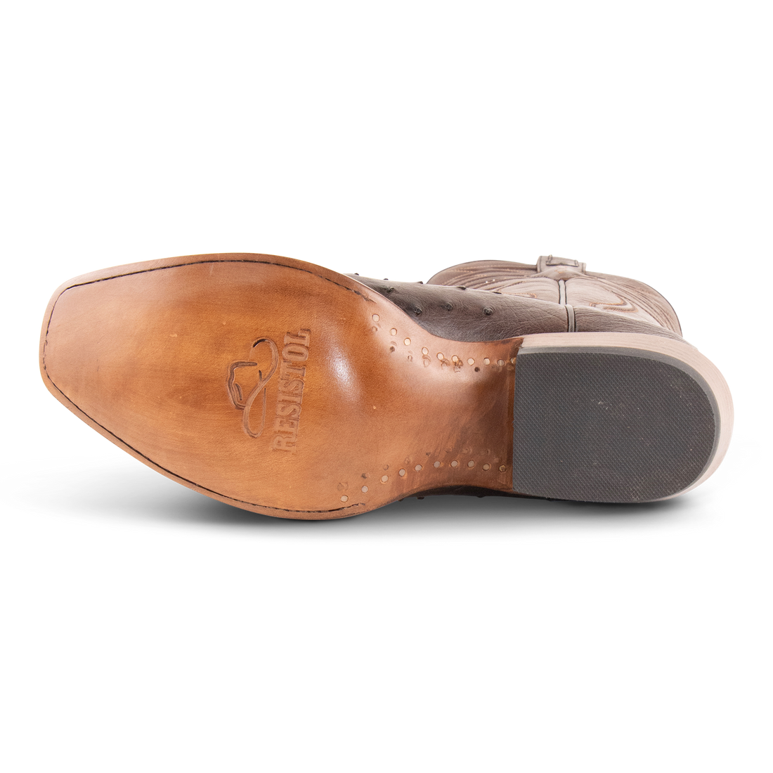 Resistol Boots Brown Gold Full Quill Ostrich Cutter Toe