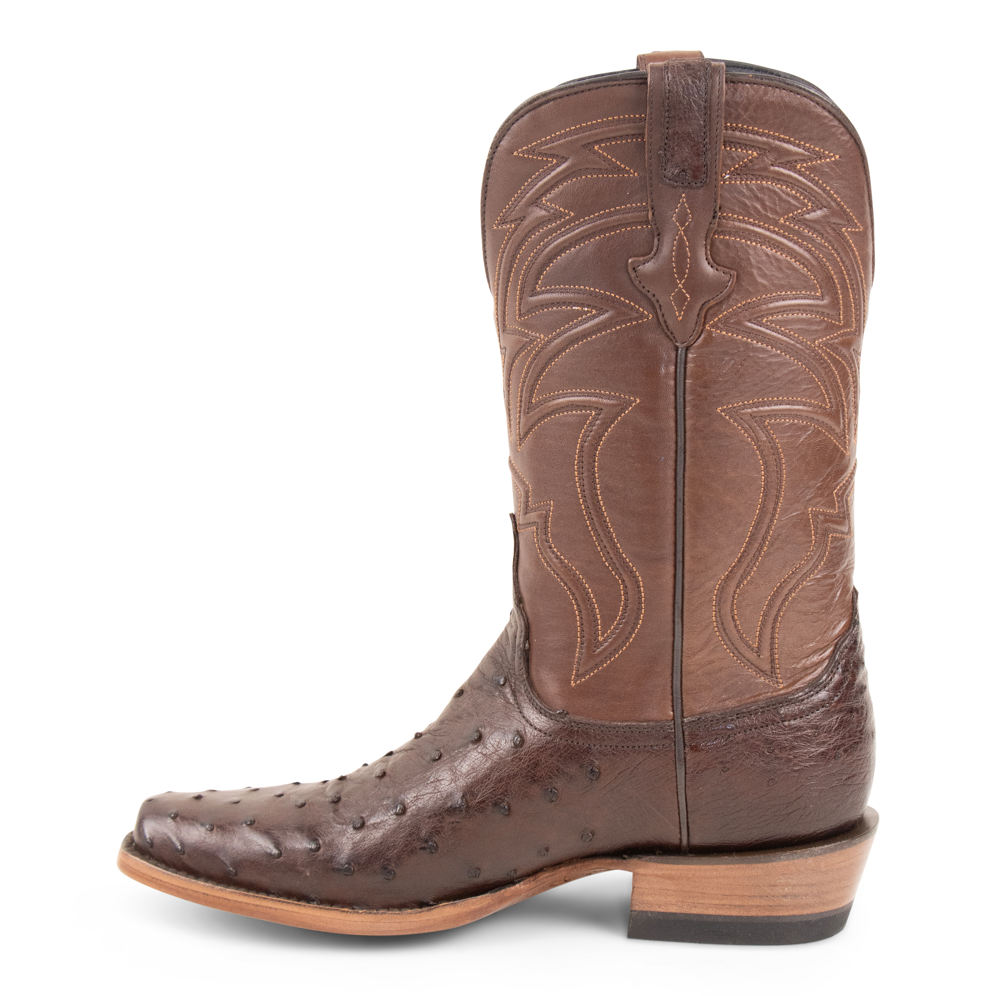 Resistol Boots Brown Gold Full Quill Ostrich Cutter Toe