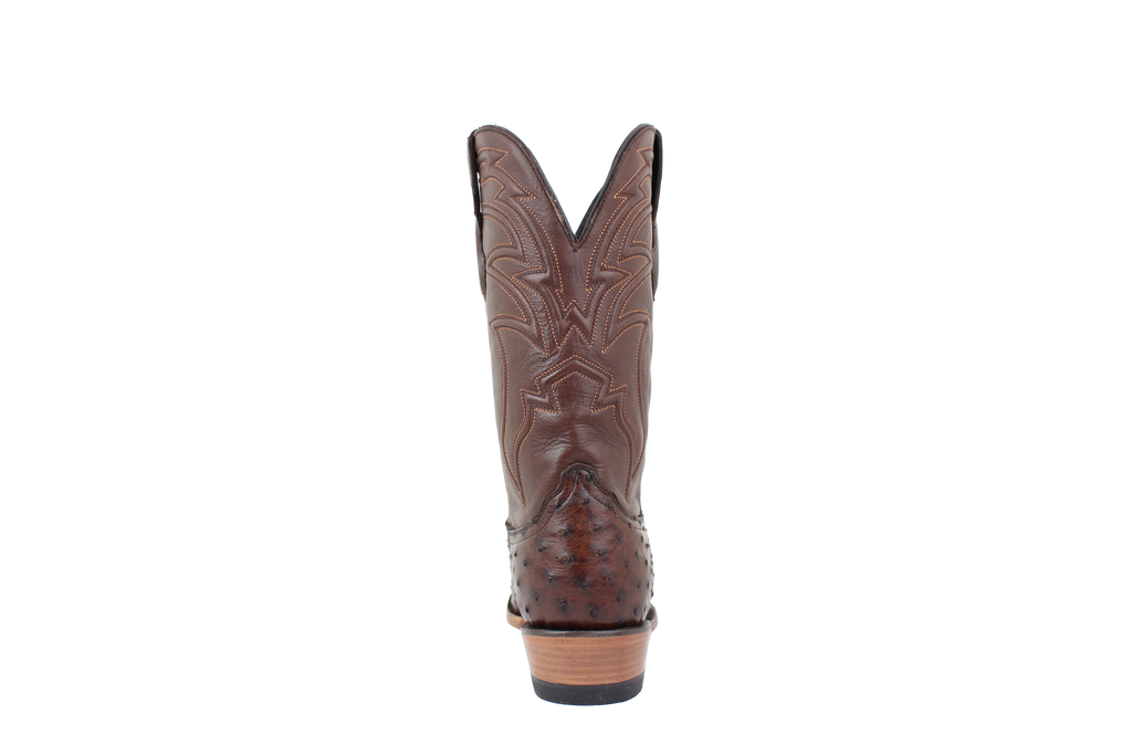 Full Quill Ostrich Brown - Round Toe