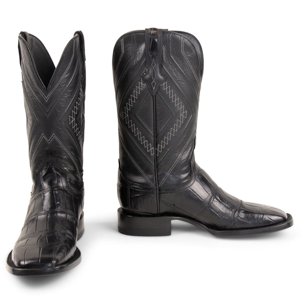Alligator Black - Square Toe