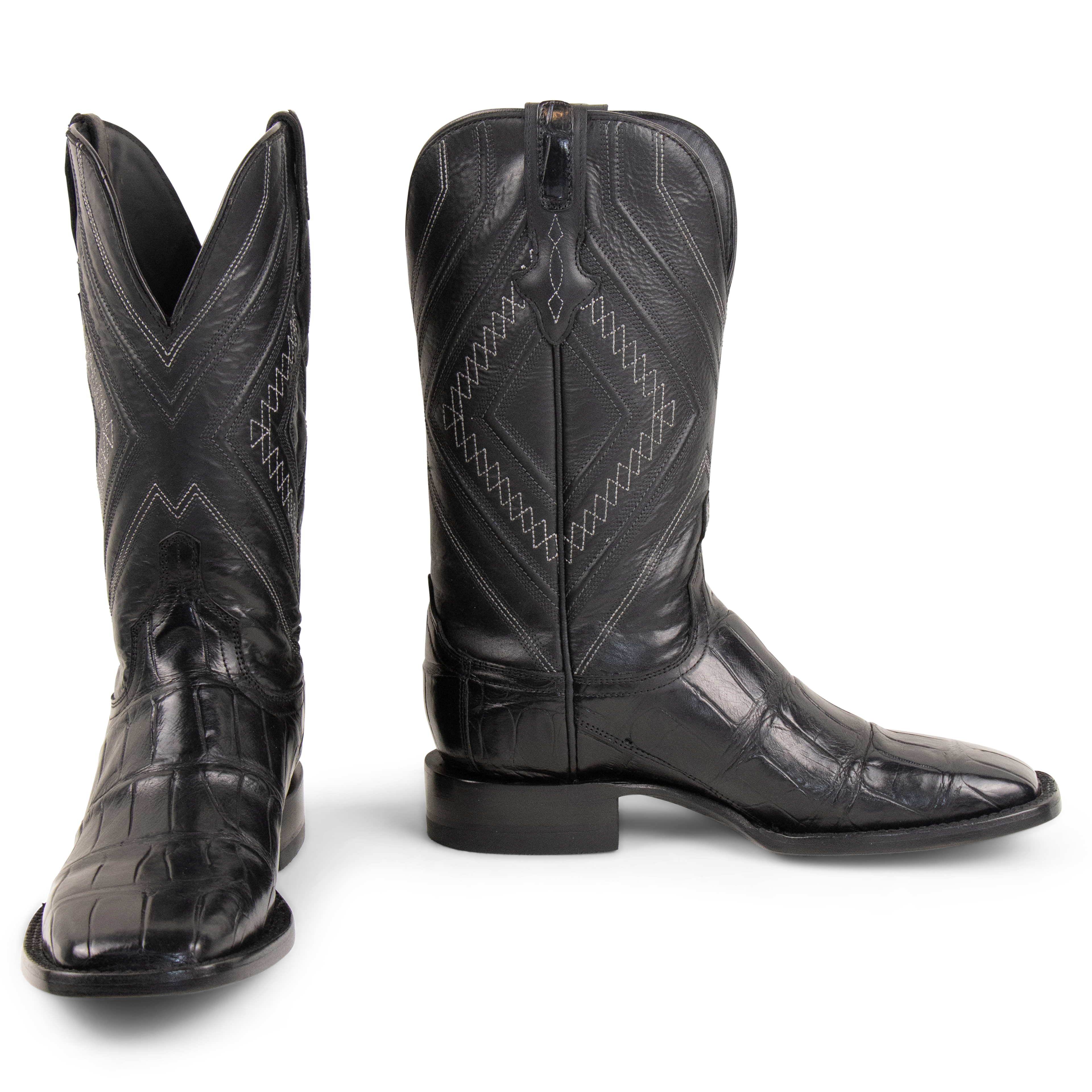Alligator Black - Square Toe