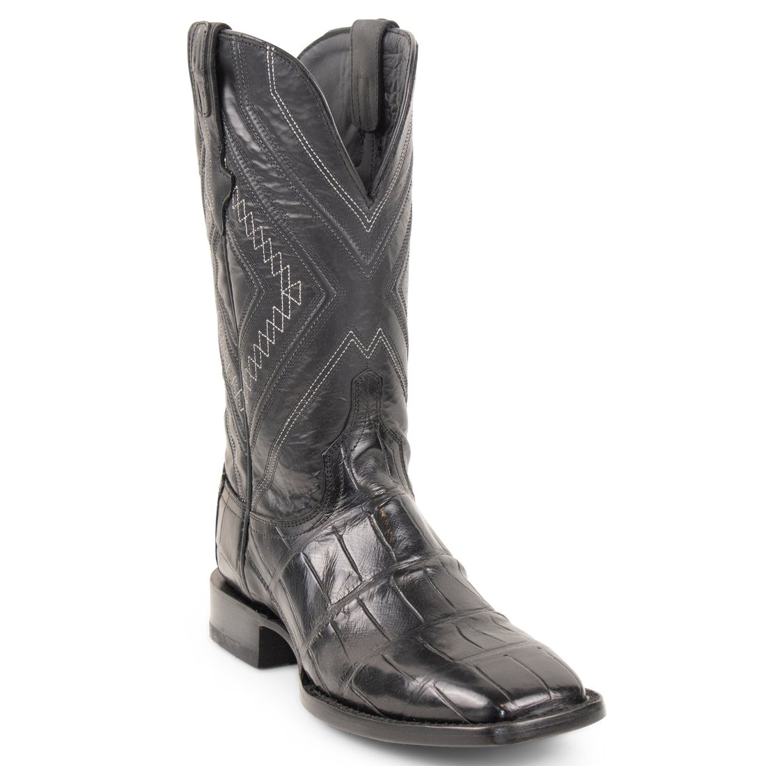 Resistol Boots Black Gold Alligator - Square Toe