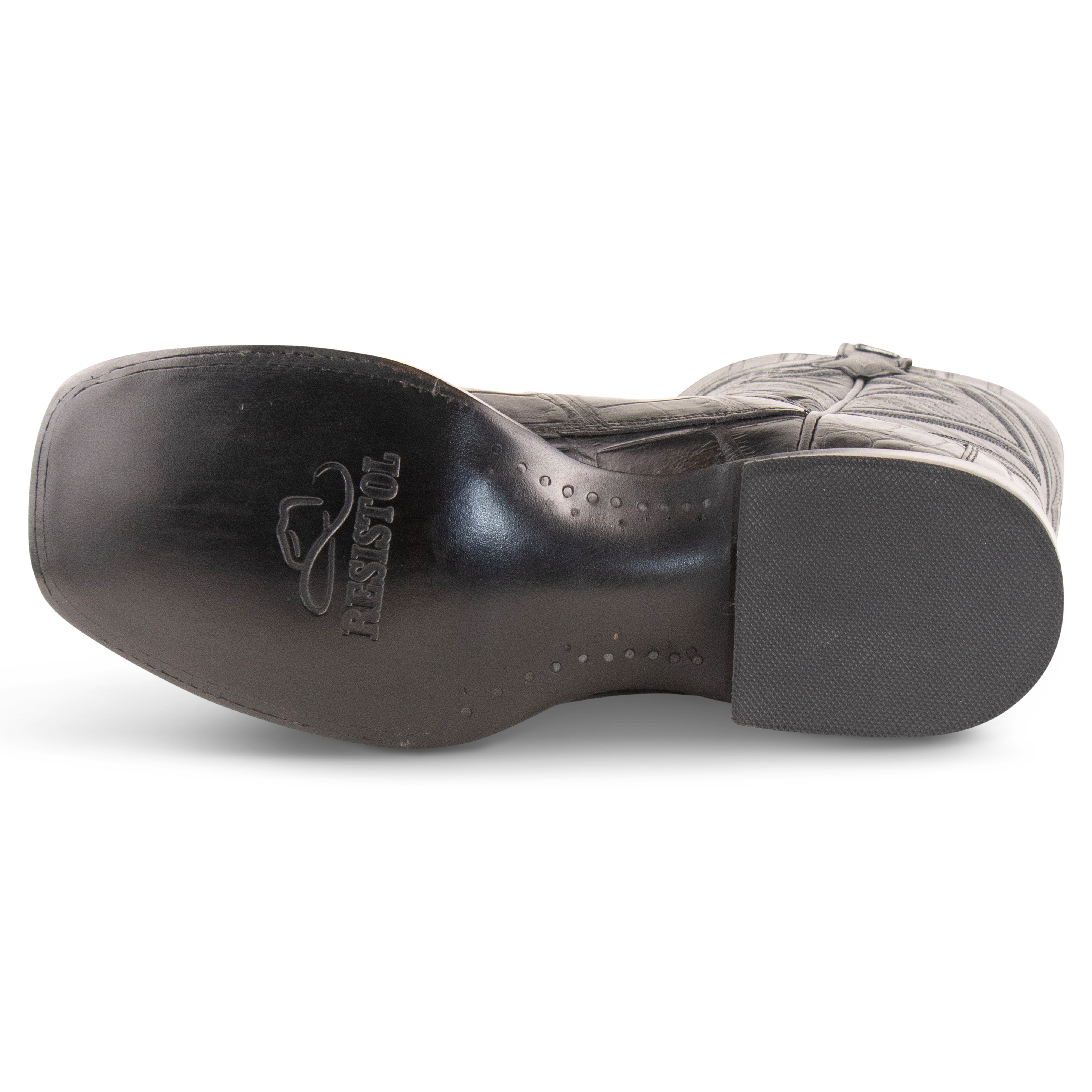 Resistol Boots Black Gold Alligator - Square Toe