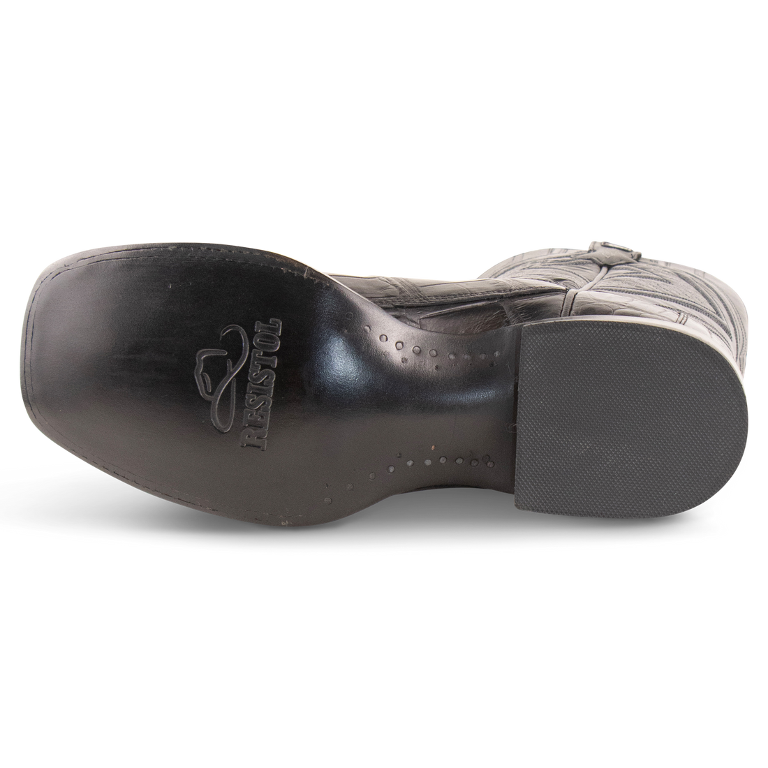 Resistol Boots Black Gold Alligator - Square Toe