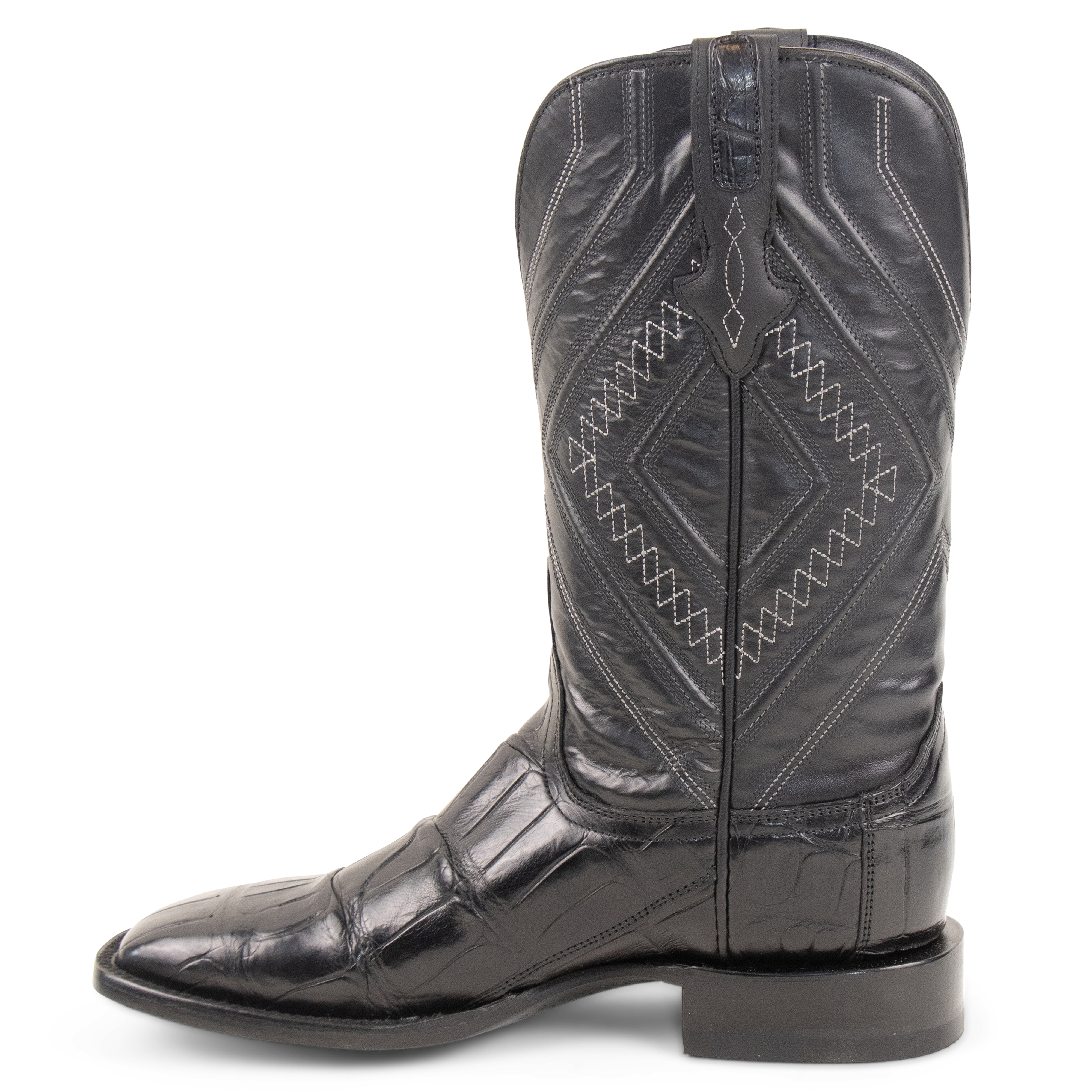 Resistol Boots Black Gold Alligator - Square Toe