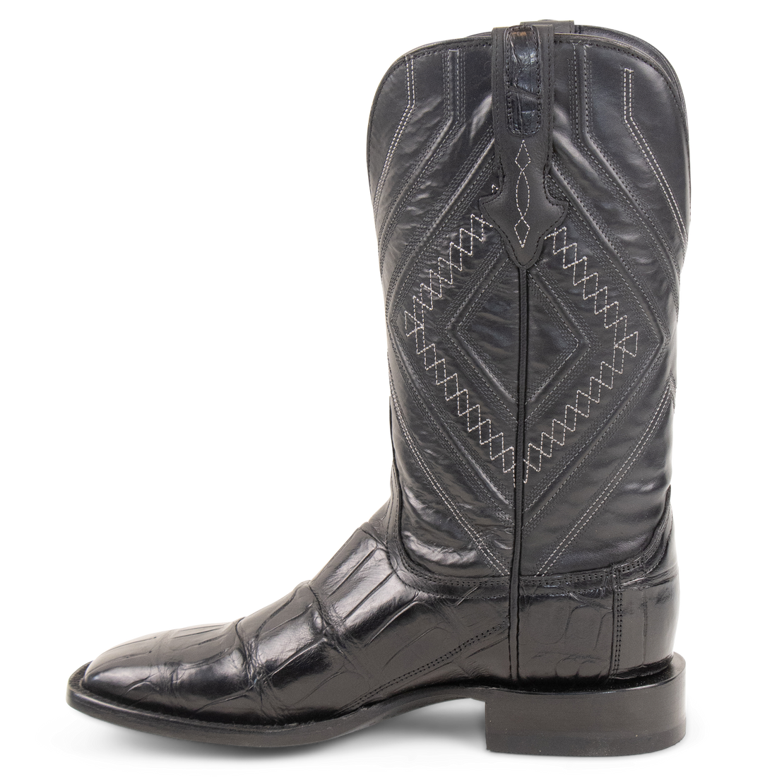 Resistol Boots Black Gold Alligator - Square Toe