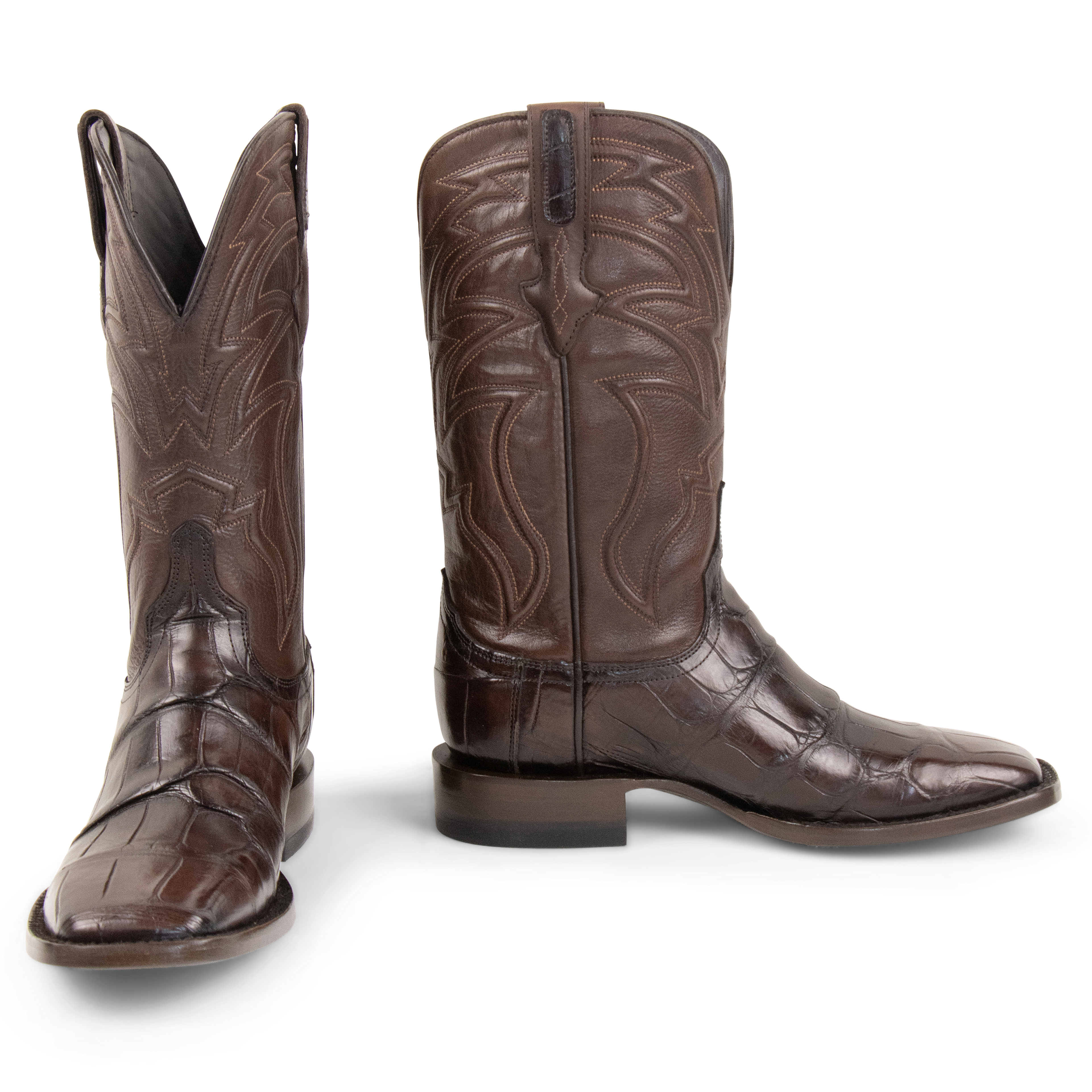 Alligator Brown - Square Toe