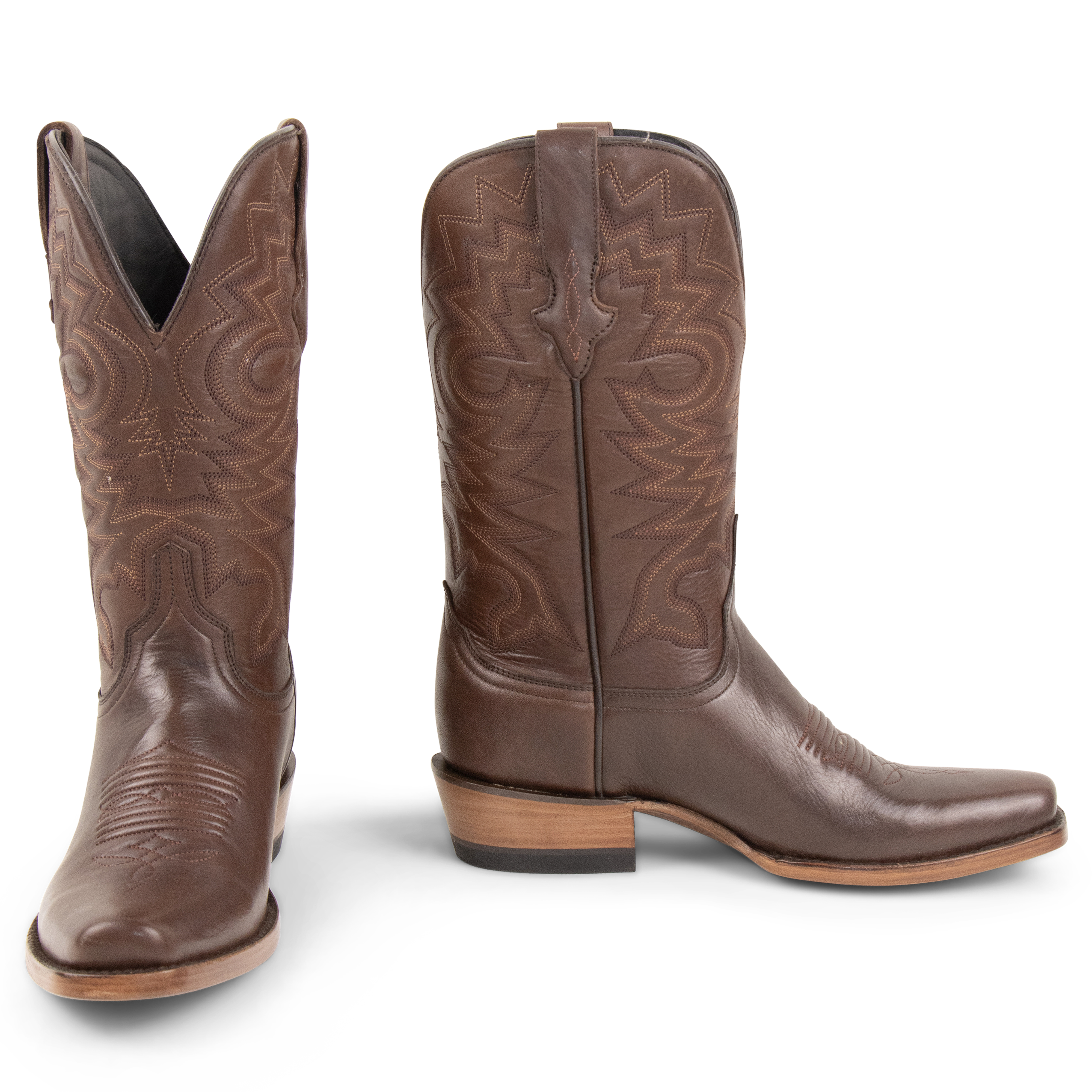 Resistol Boots Brown Gold Jersey Cowhide Cutter Toe