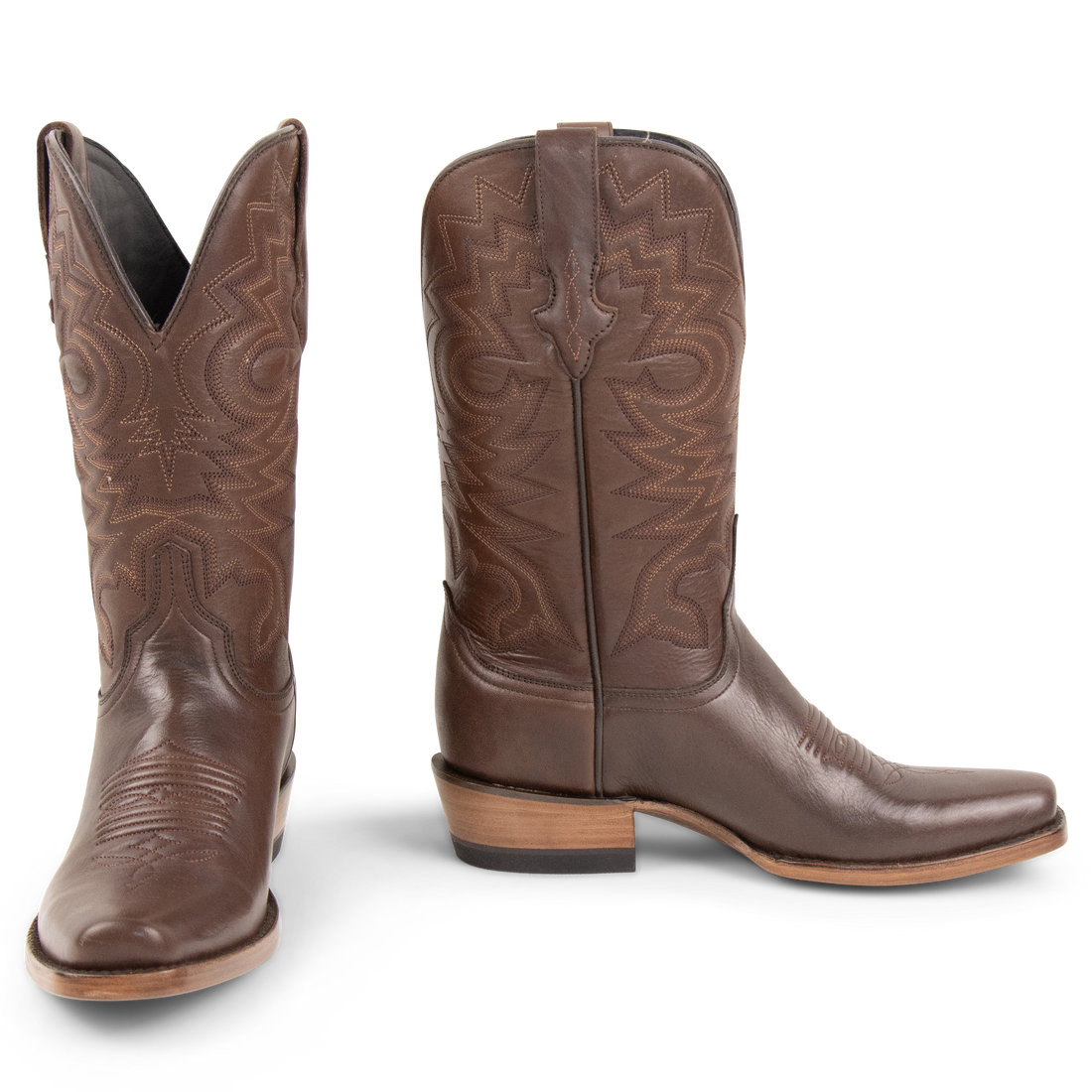 Resistol Boots Brown Gold Jersey Cowhide Cutter Toe