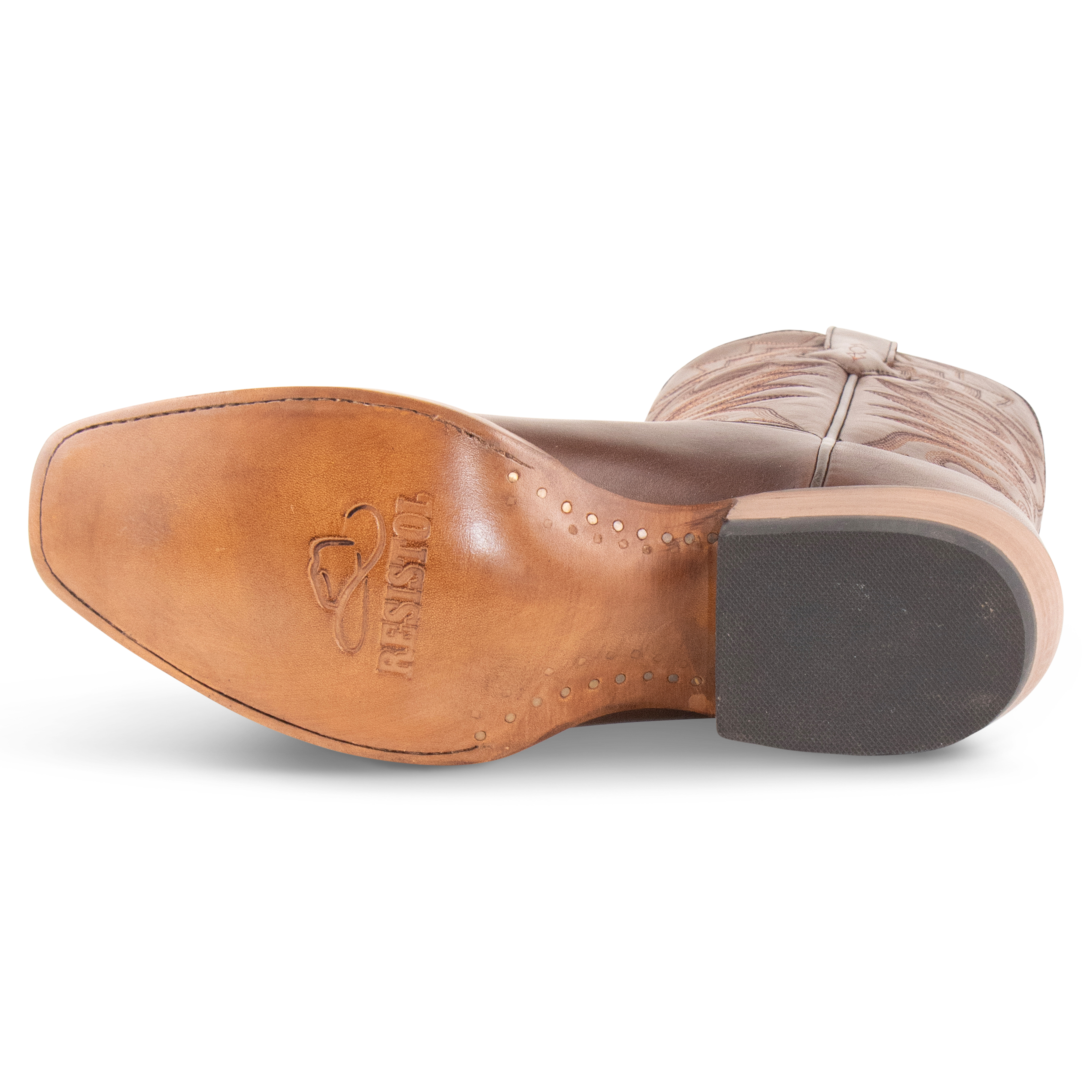 Resistol Boots Brown Gold Jersey Cowhide Cutter Toe