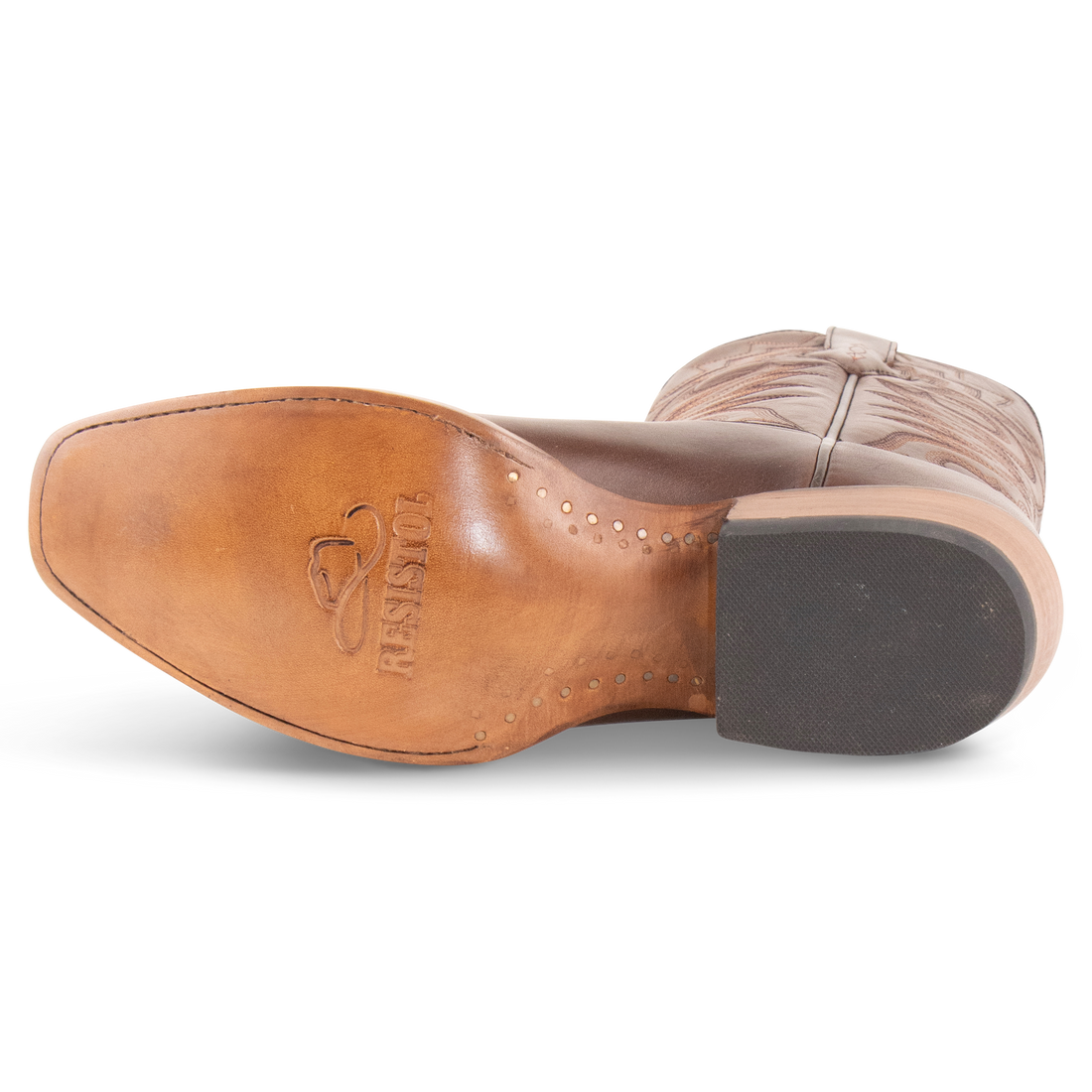 Resistol Boots Brown Gold Jersey Cowhide Cutter Toe
