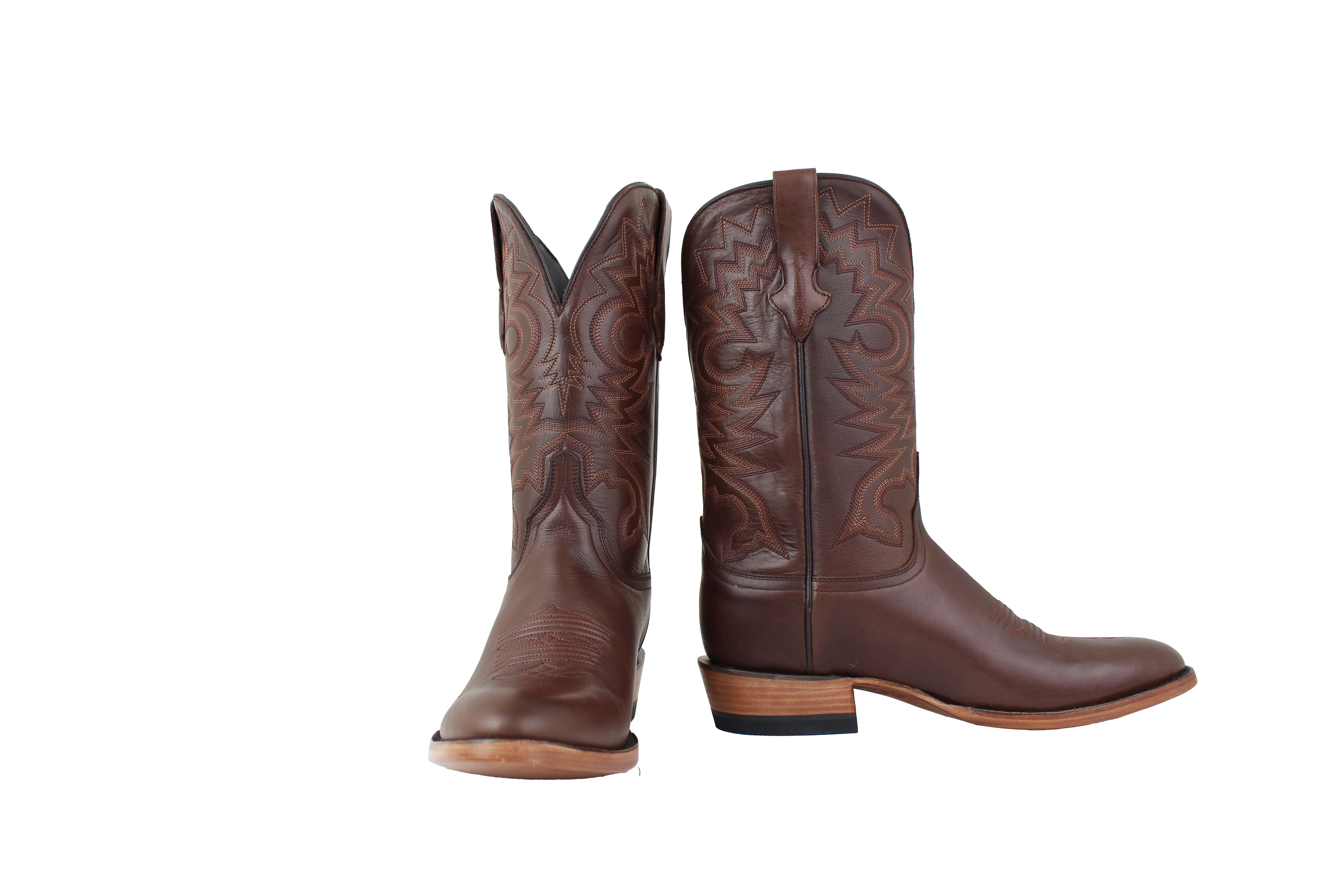 Resistol Boots Brown Gold Jersey Cowhide Round Toe