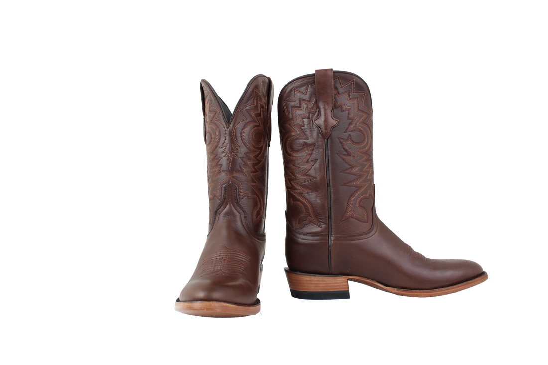 Resistol Boots Brown Gold Jersey Cowhide Round Toe