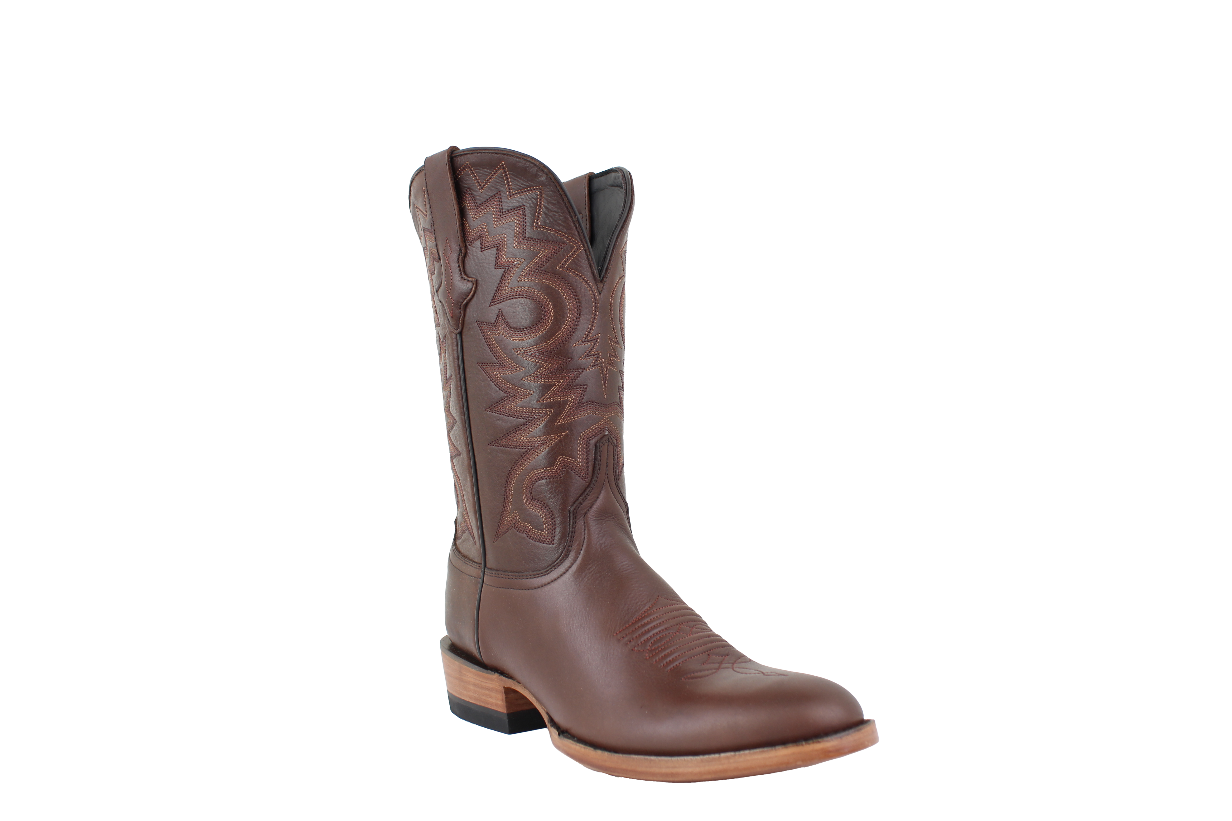 Resistol Boots Brown Gold Jersey Cowhide Round Toe