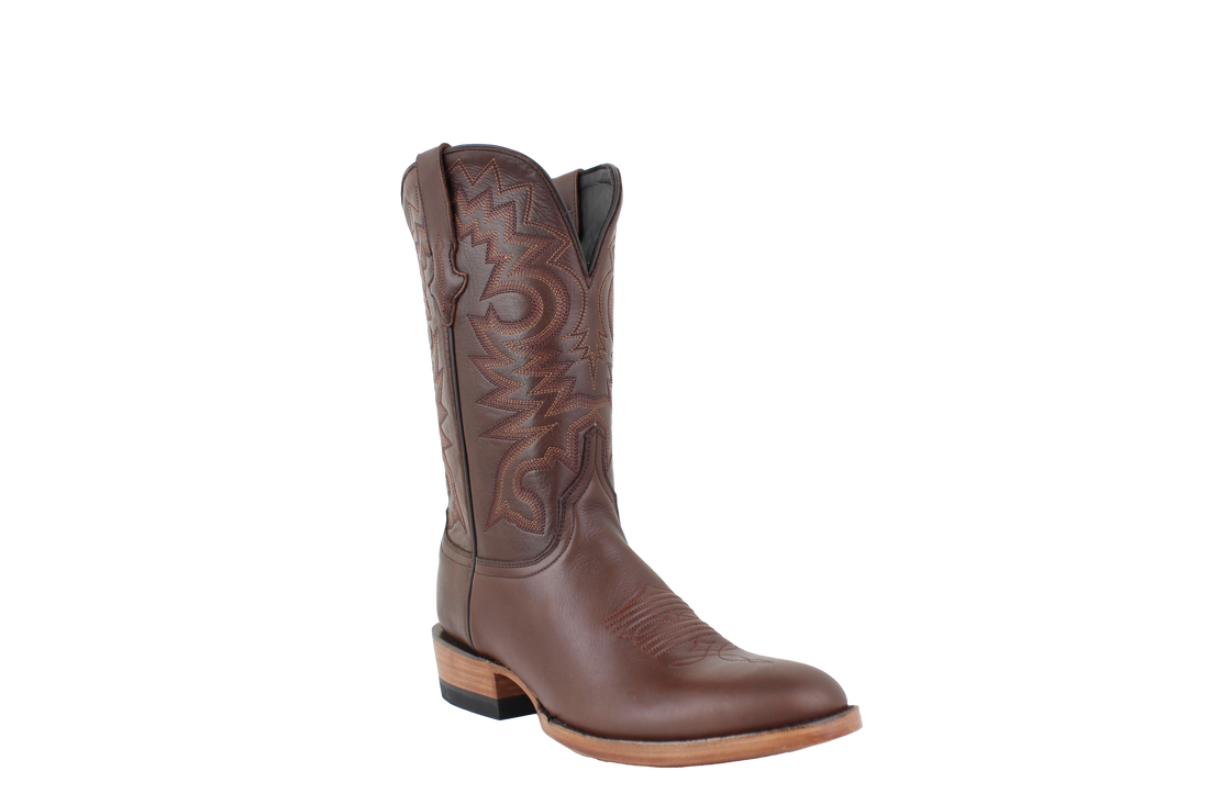 Resistol Boots Brown Gold Jersey Cowhide Round Toe