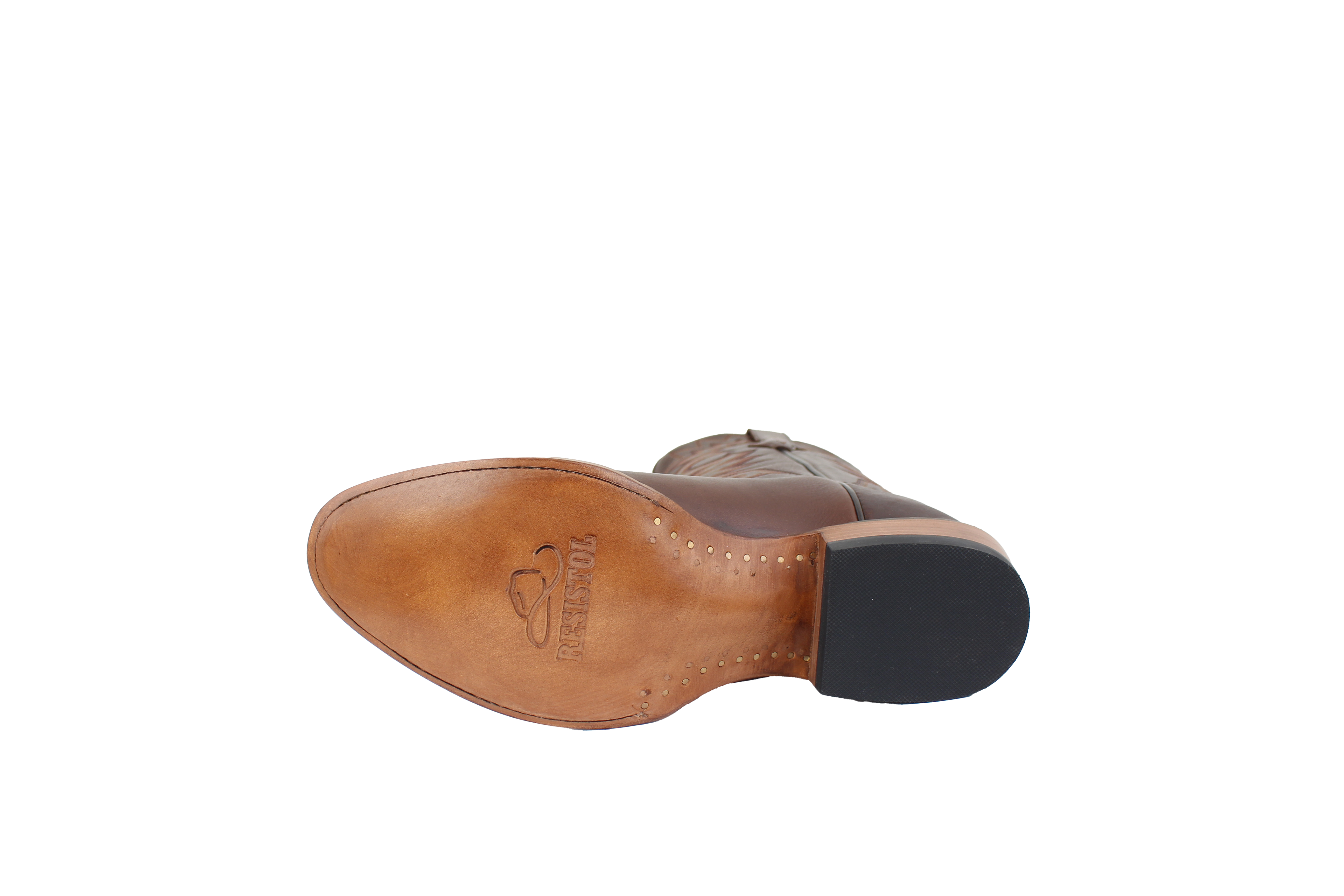 Resistol Boots Brown Gold Jersey Cowhide Round Toe