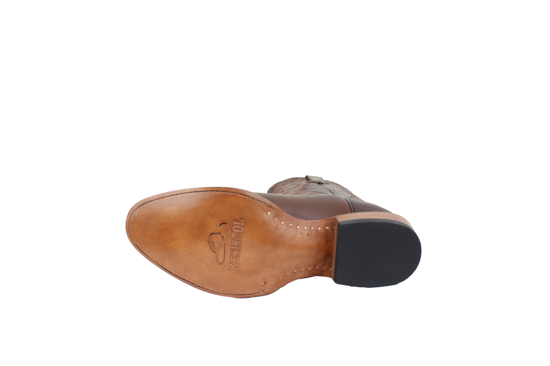 Resistol Boots Brown Gold Jersey Cowhide Round Toe