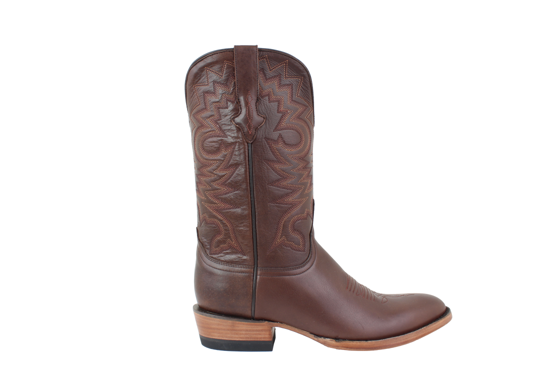 Resistol Boots Brown Gold Jersey Cowhide Round Toe