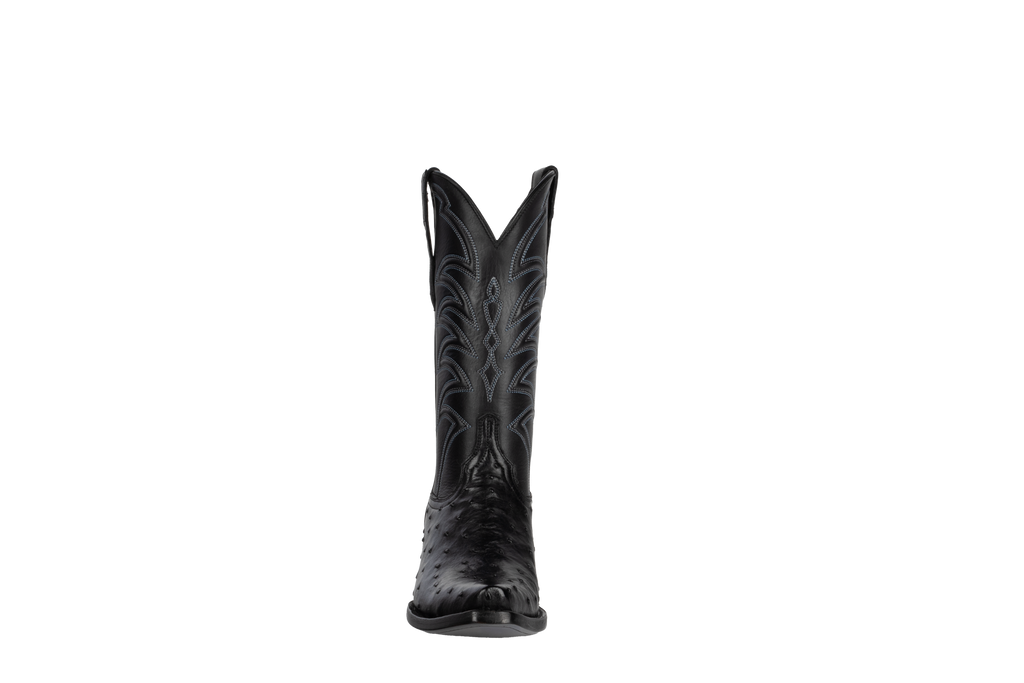 Full Quill Ostrich Black - Pointed Toe