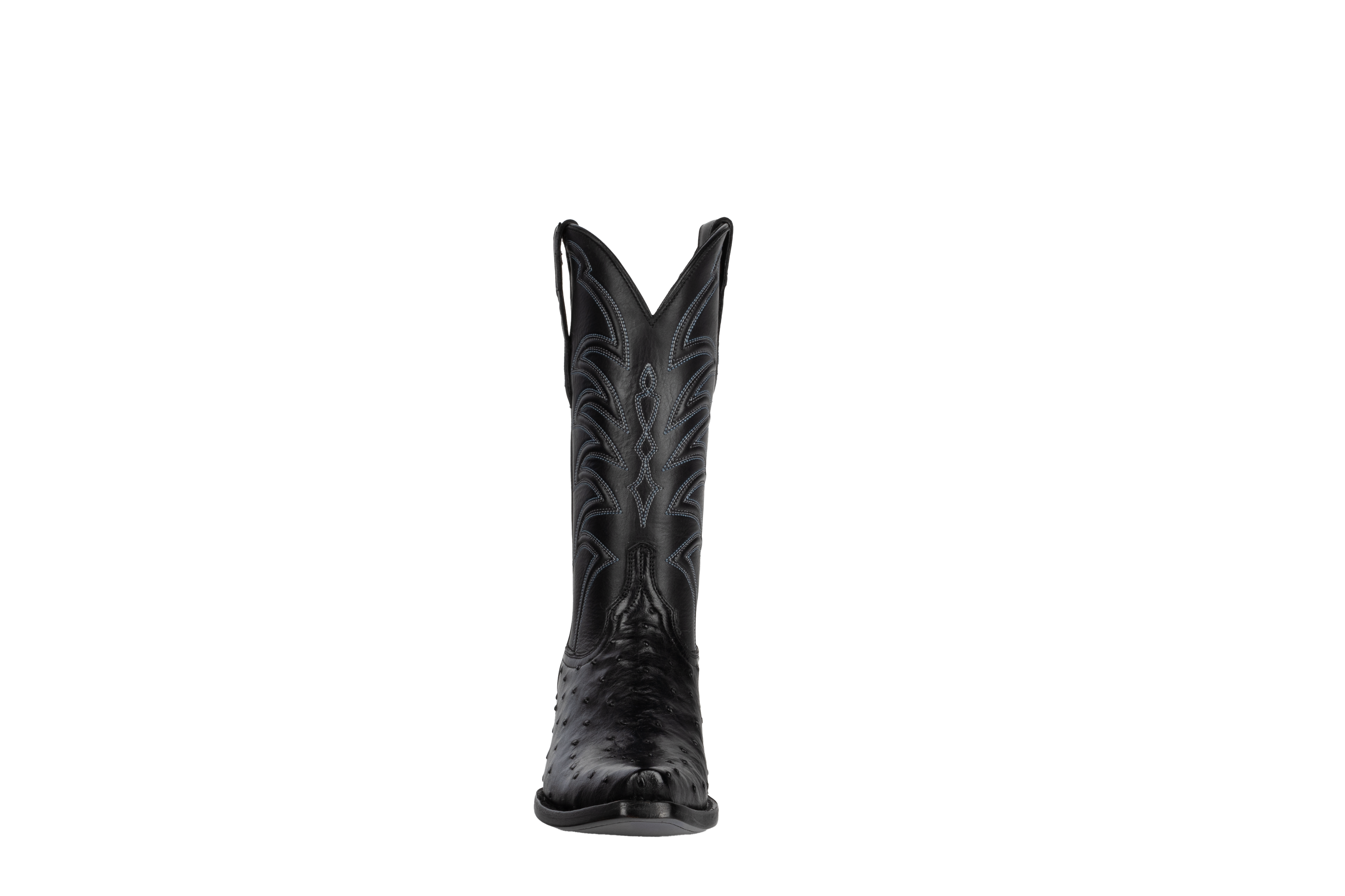 Full Quill Ostrich Black - Pointed Toe