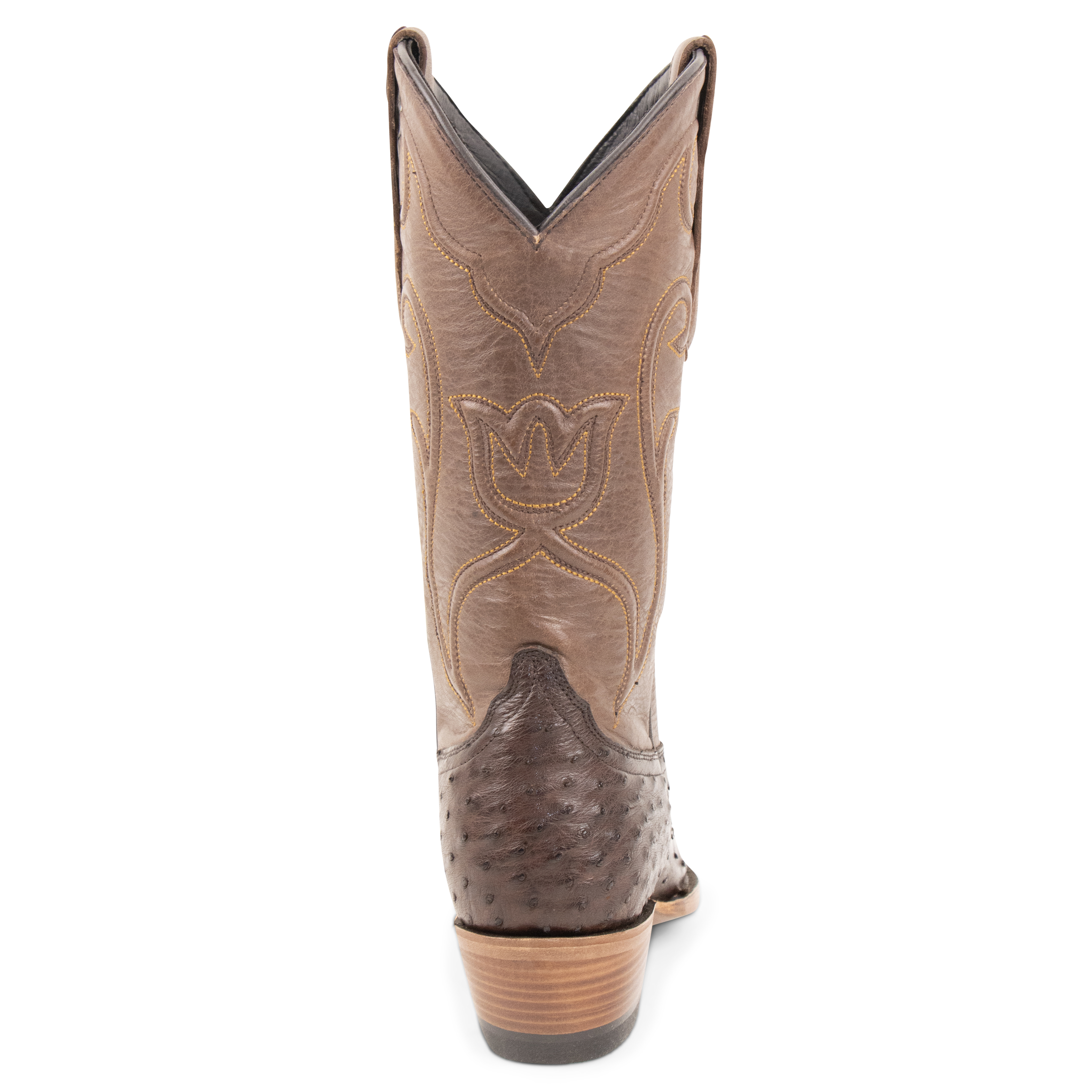 Full Quill Ostrich Brown - Pointed Toe