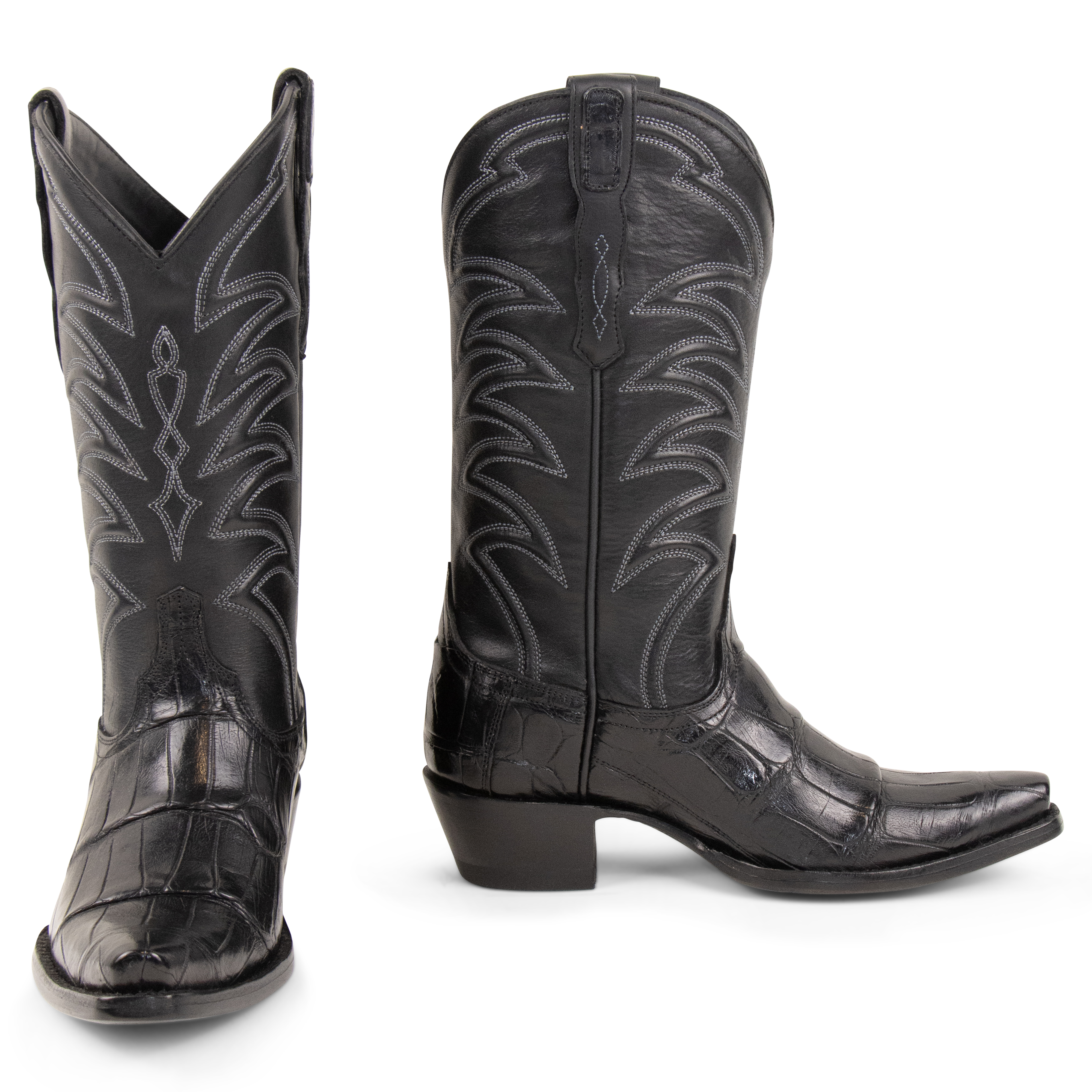 Alligator Black - Pointed Toe