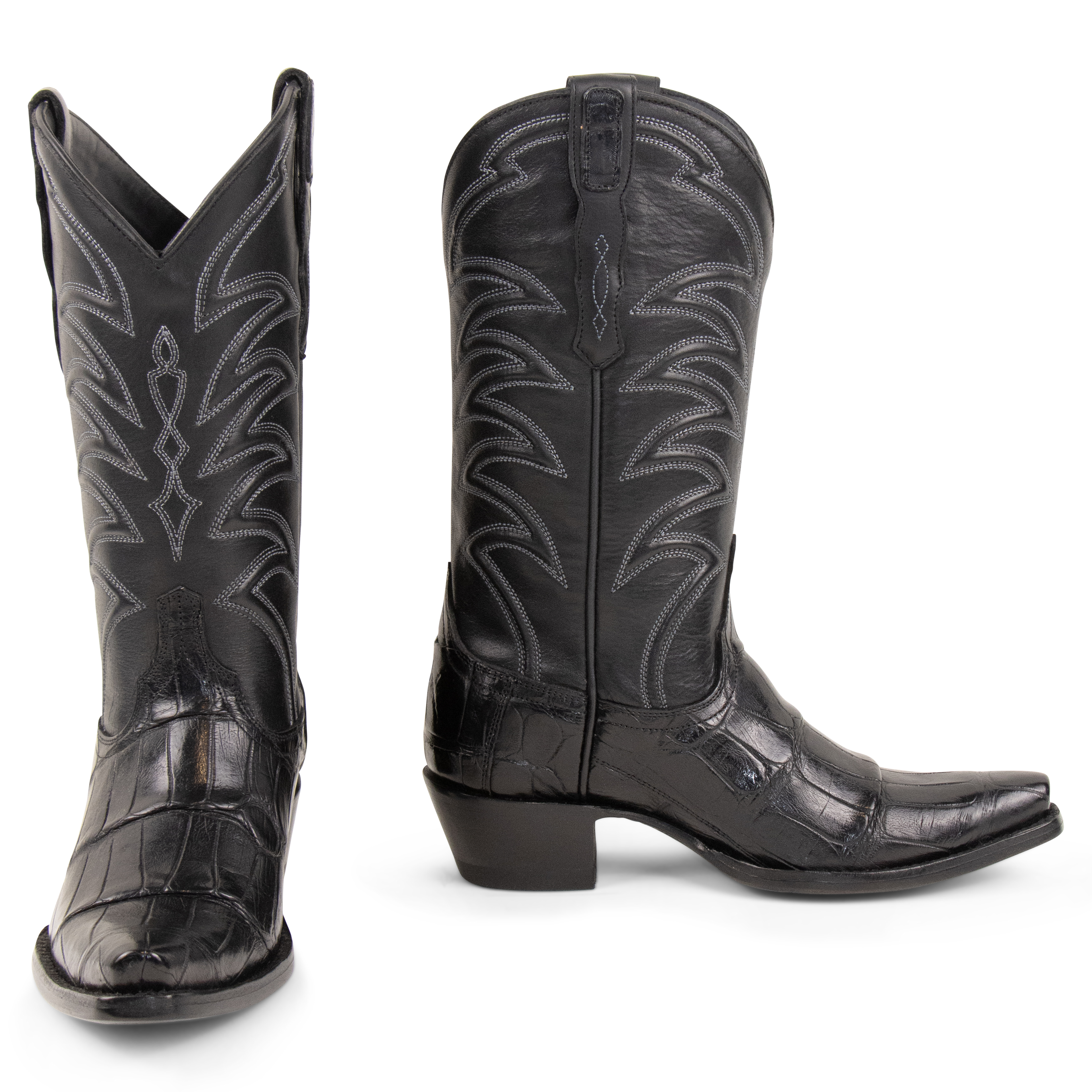 Alligator Black - Pointed Toe