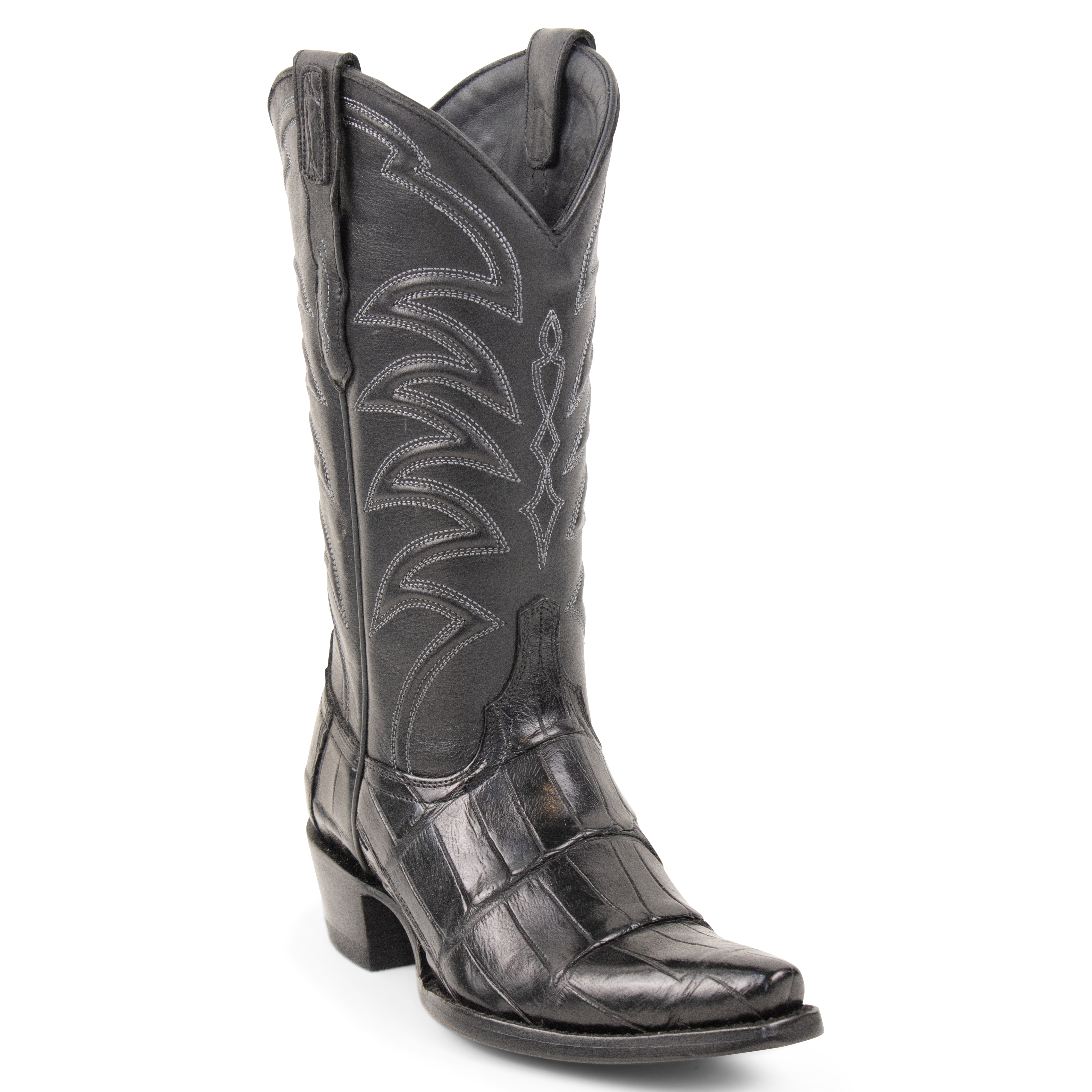 Alligator Black - Pointed Toe