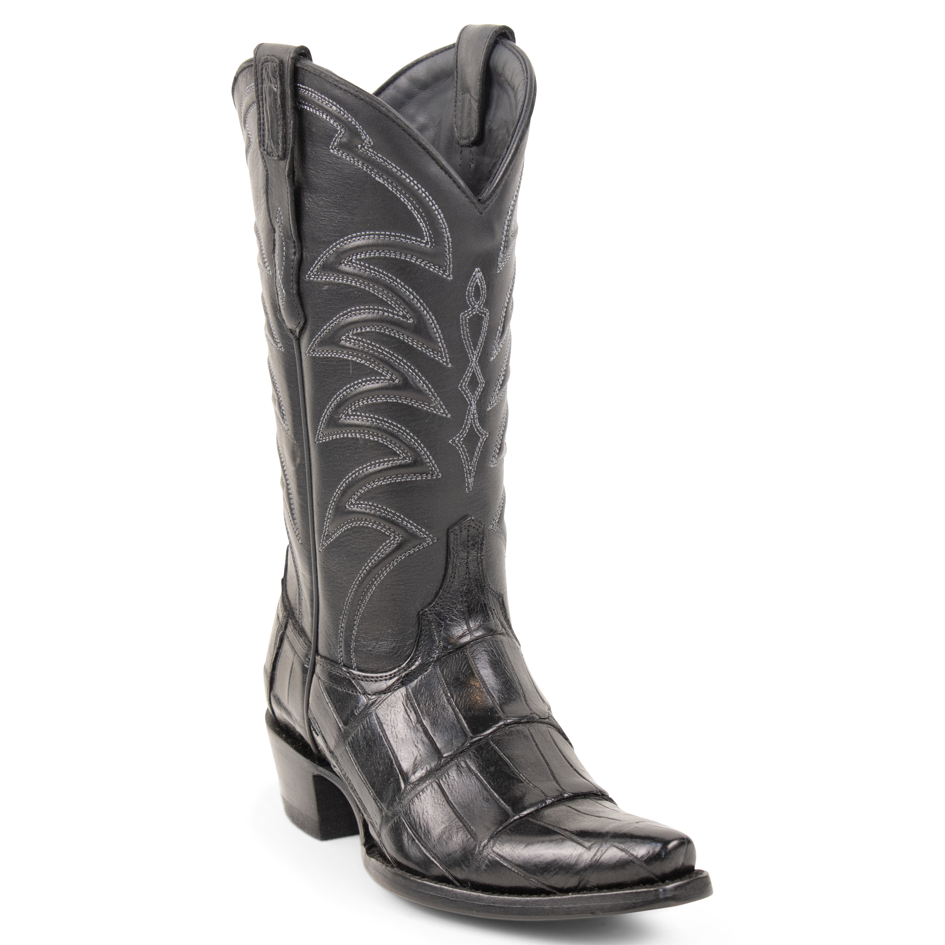 Alligator Black - Pointed Toe