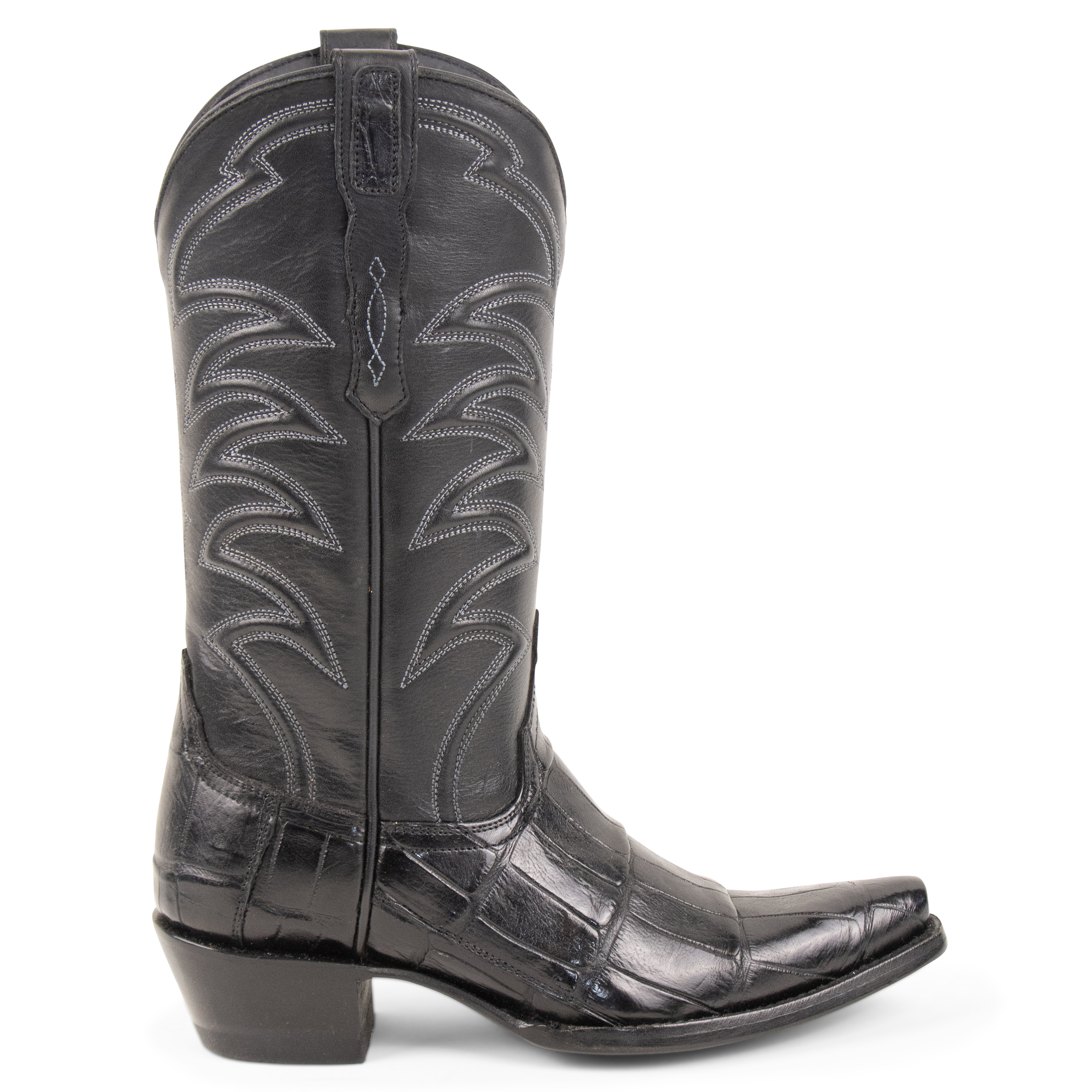 Alligator Black - Pointed Toe