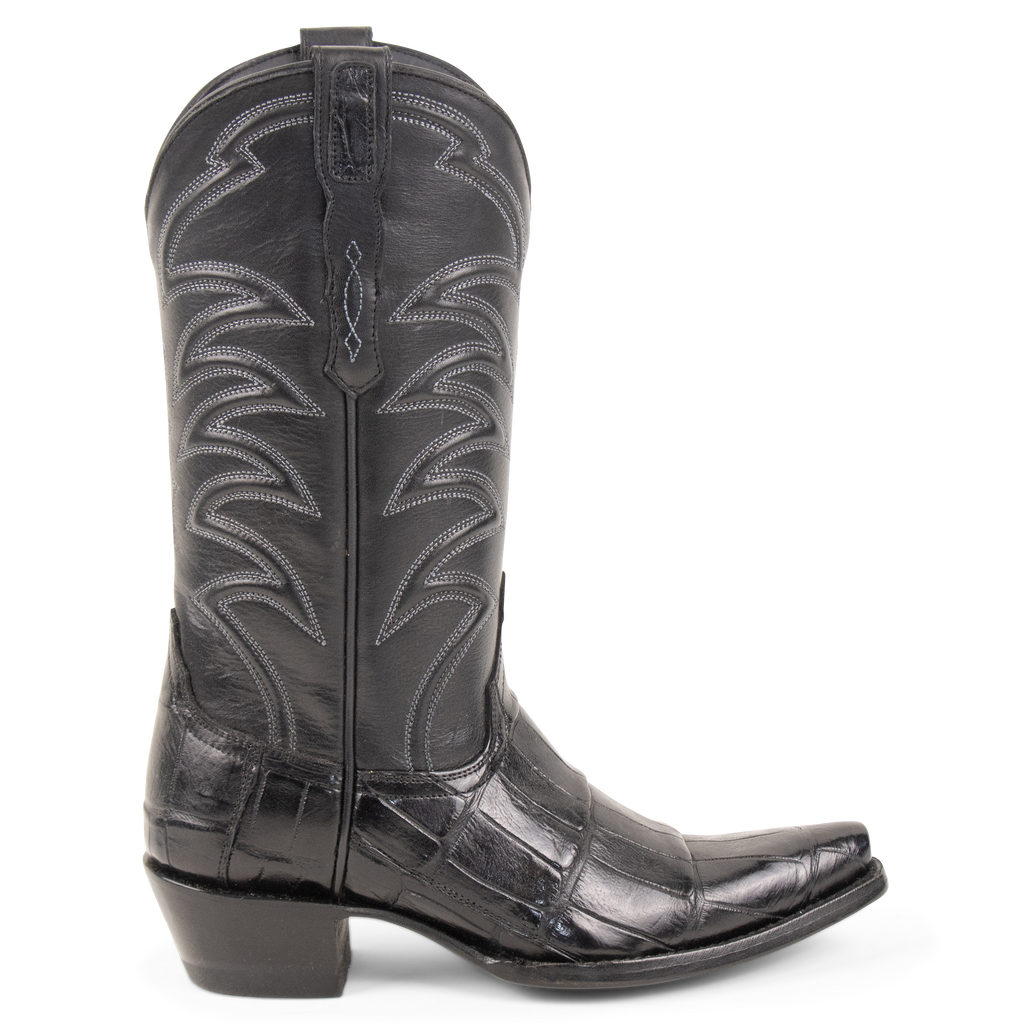 Alligator Black - Pointed Toe