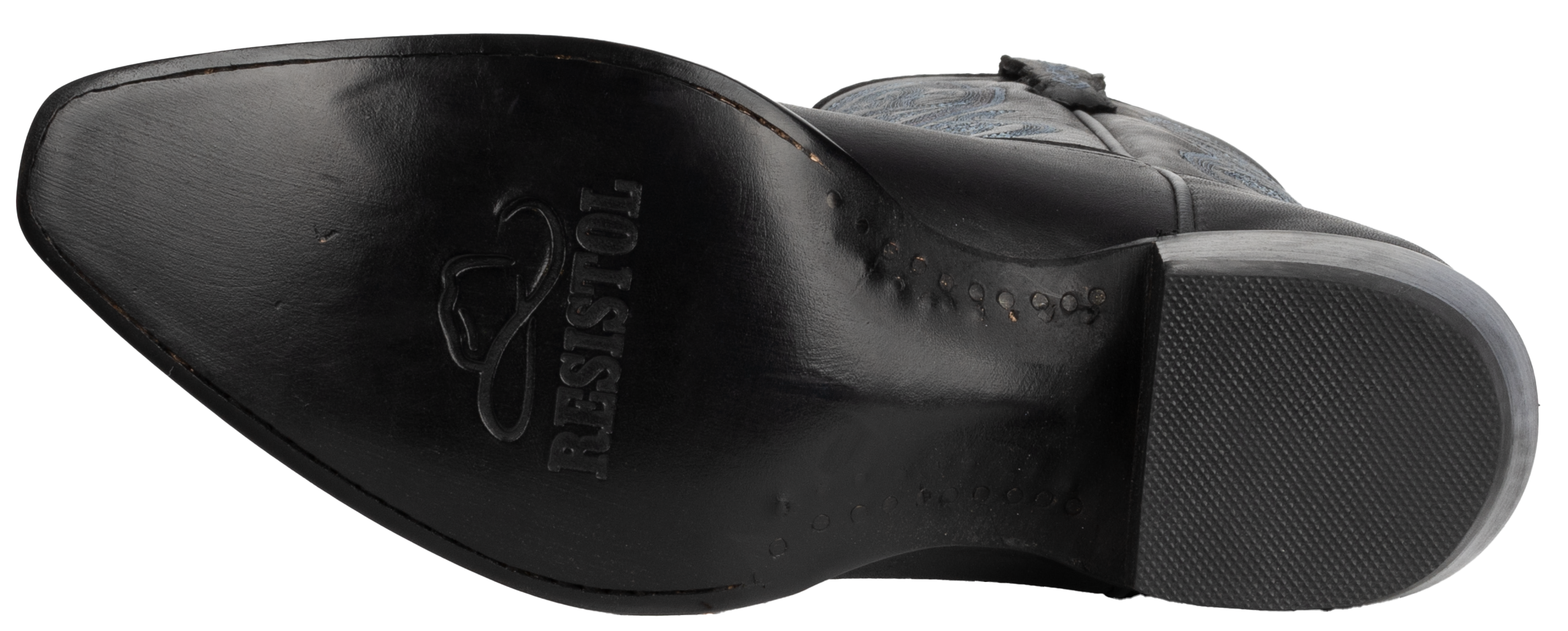 Resistol Boots Black Gold Jersey Cowhide - Pointed Toe