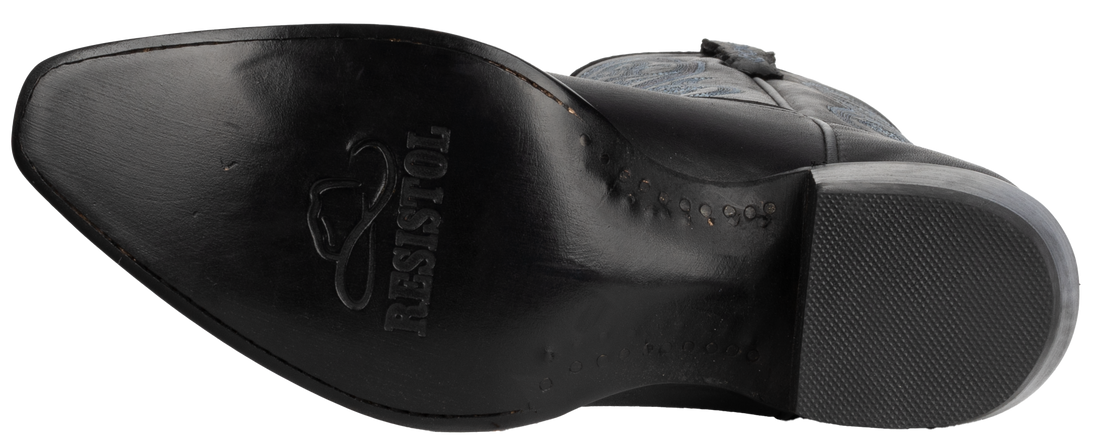Resistol Boots Black Gold Jersey Cowhide - Pointed Toe