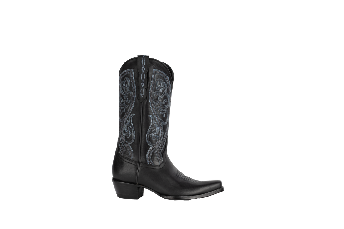 Resistol Boots Black Gold Jersey Cowhide - Pointed Toe