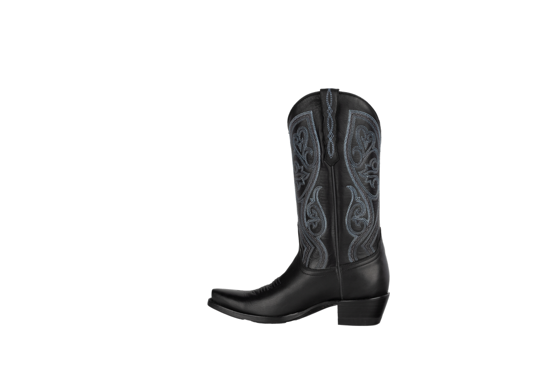 Resistol Boots Black Gold Jersey Cowhide - Pointed Toe