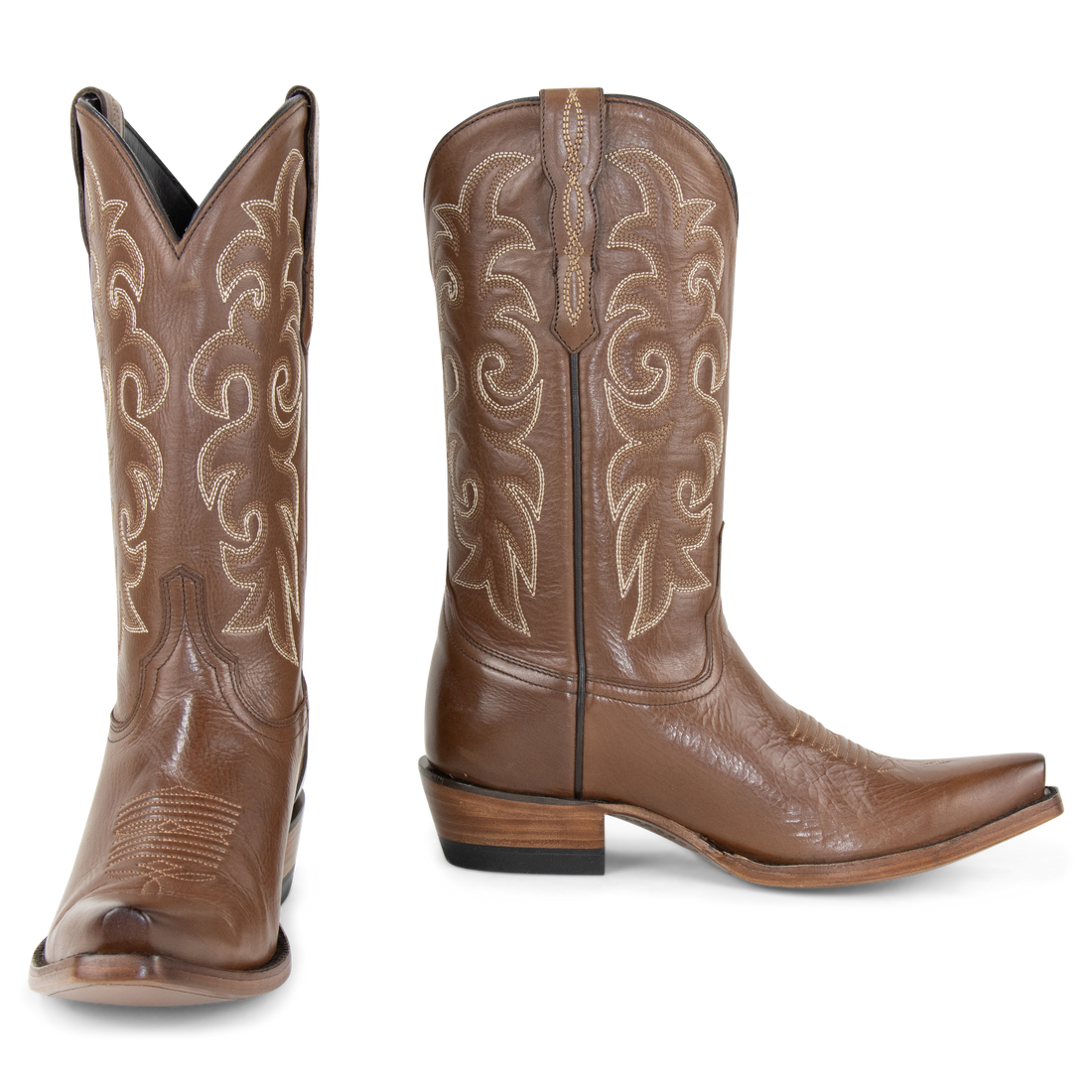 Resistol Boots Brown Gold Jersey Cowhide - Pointed Toe