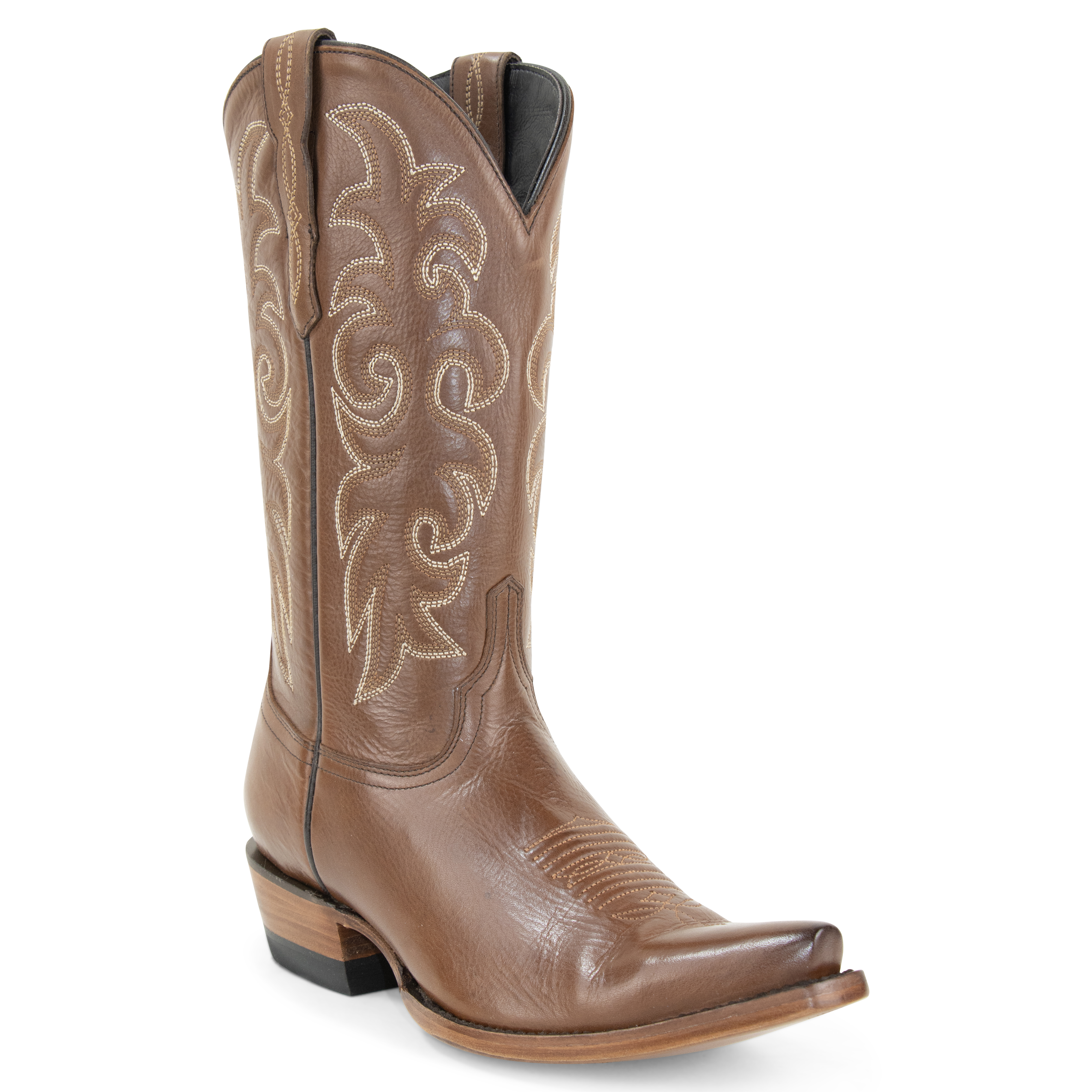 Resistol Boots Brown Gold Jersey Cowhide - Pointed Toe